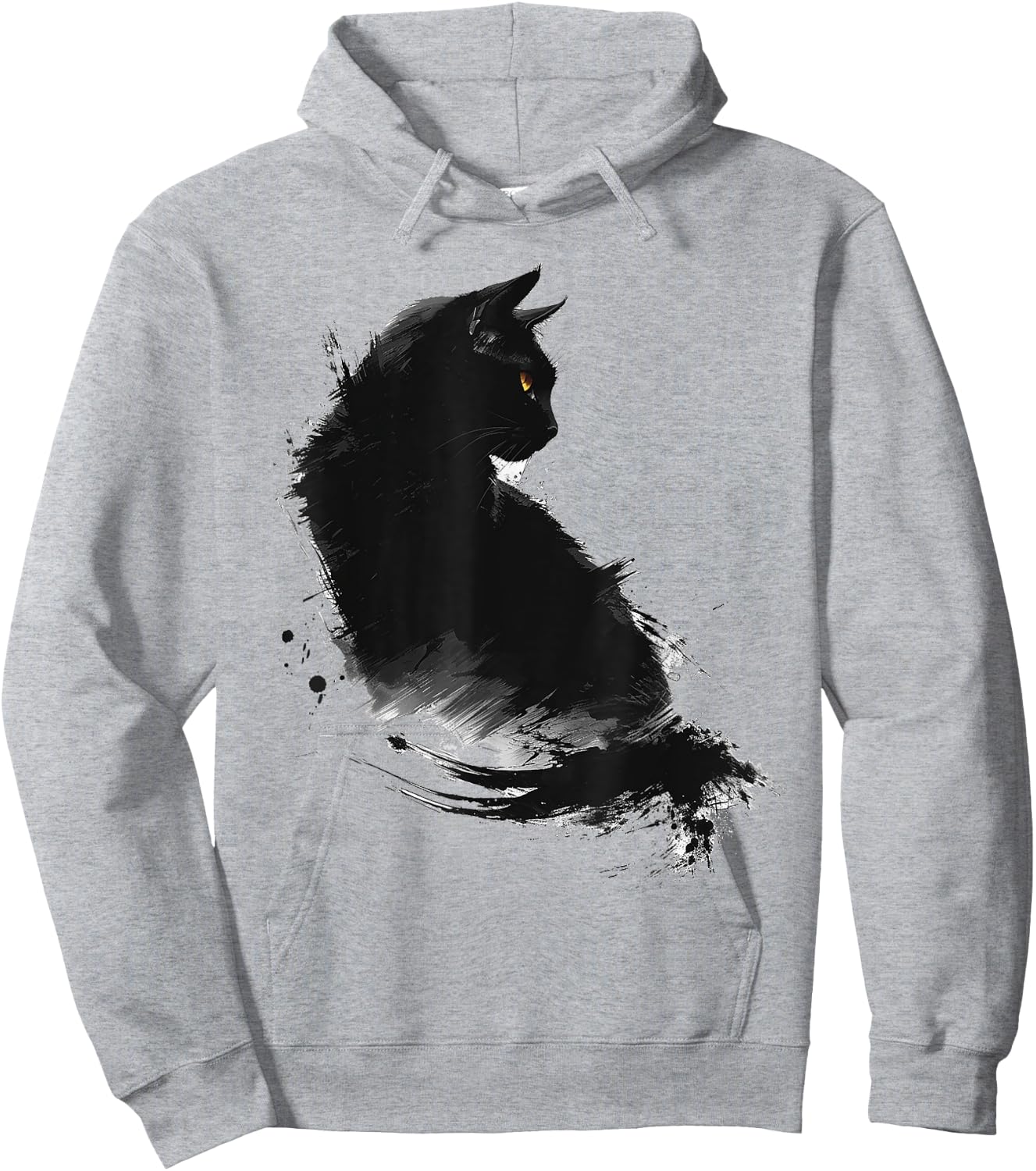 Abstract Cat Pattern Drawing Art Animal Cat , white, S Hoodie - Hoodie | Ash