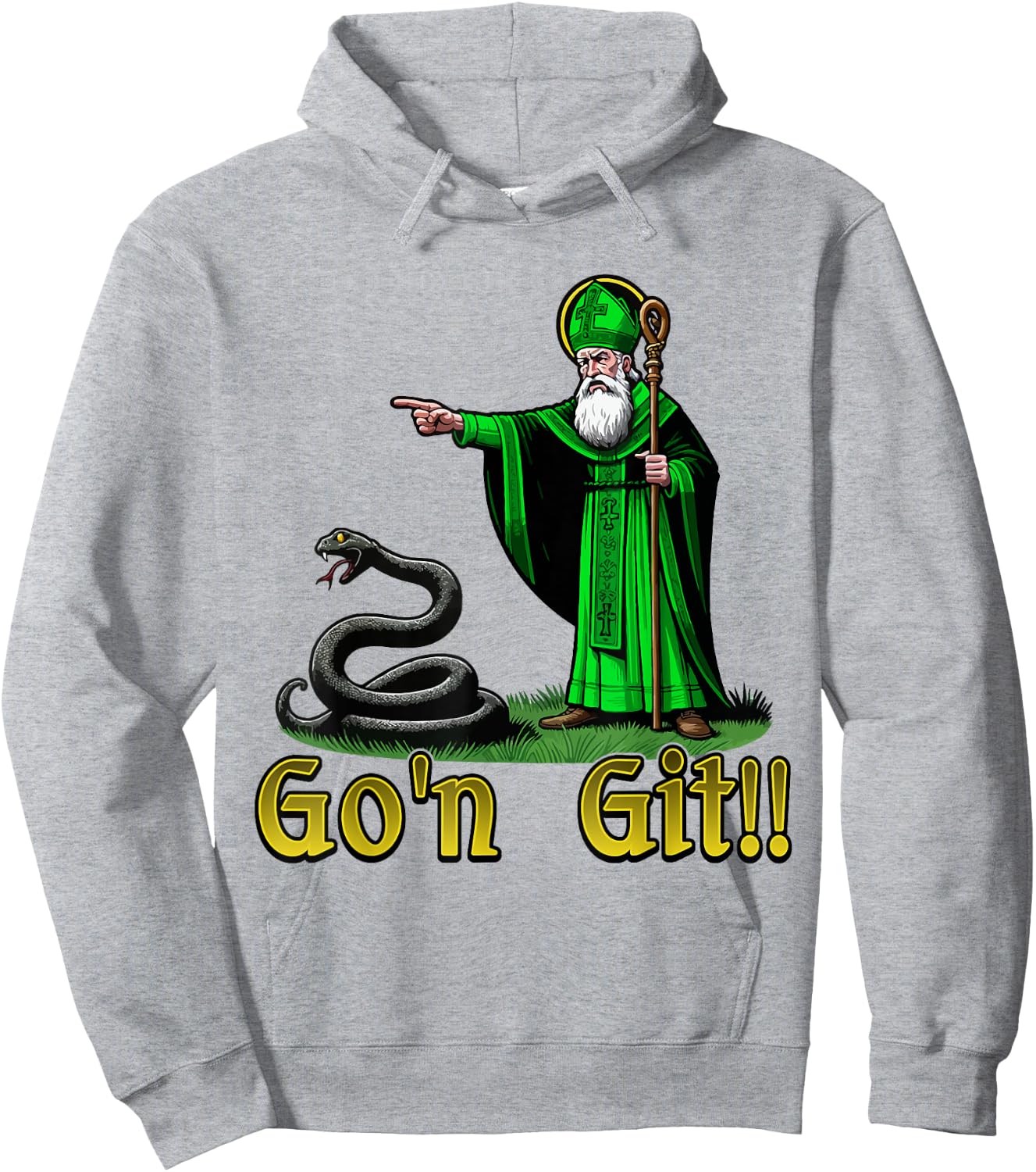 Go'n Git Funny St Patricks Day Snake Hoodie - Hoodie | Ash