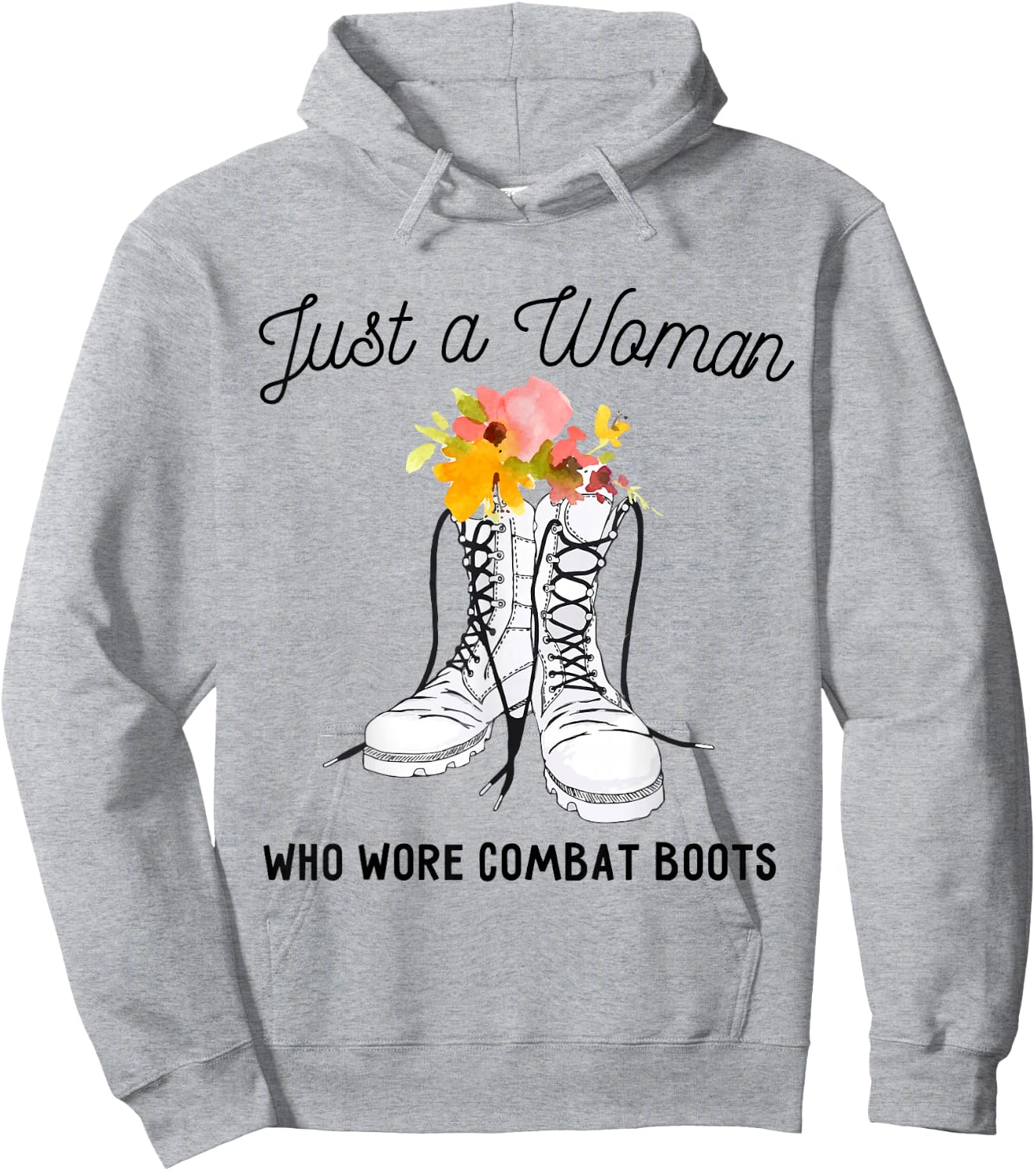 Just a Woman Who Wore Combat Boots Women Veterans Hoodie - Hoodie | Ash