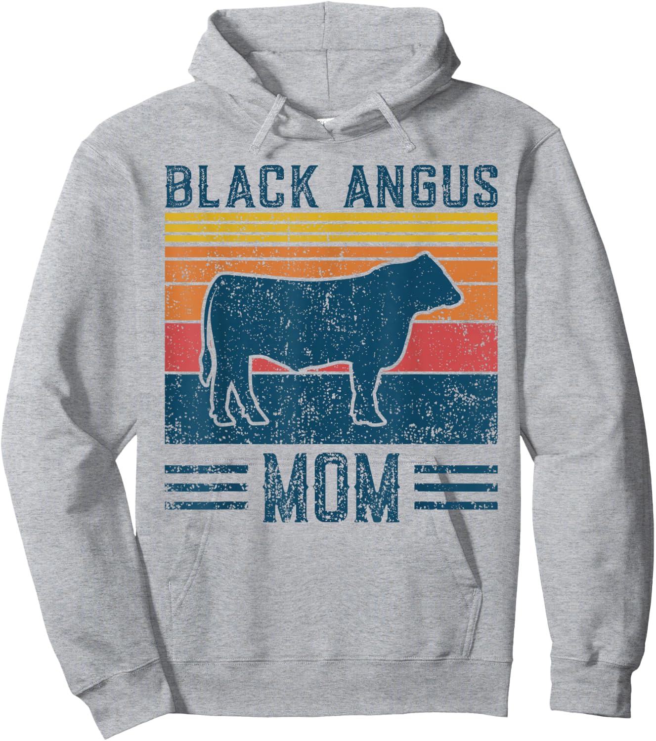 Best Cow Mom Women - Vintage Cattle Black Angus Hoodie - Hoodie | Ash