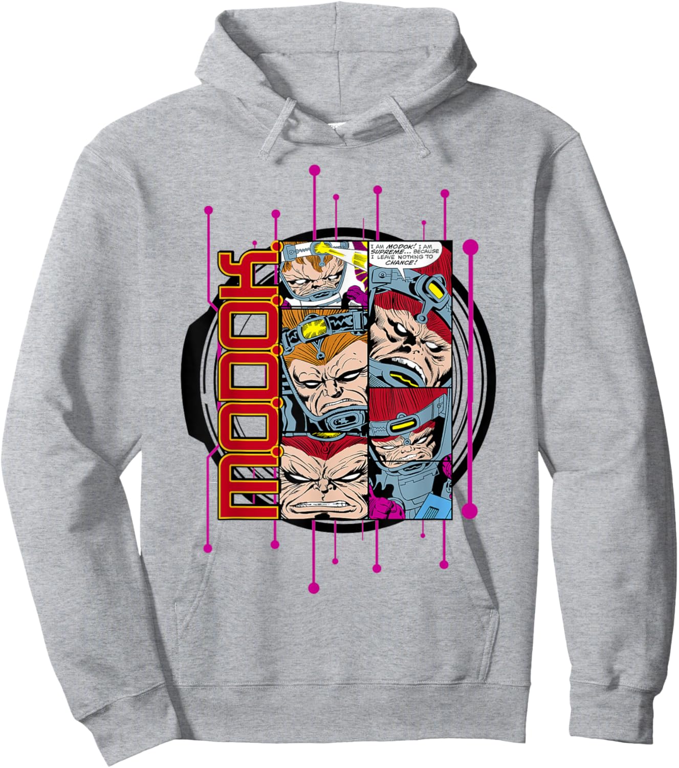 Marvel MODOK Retro Comic Collage Digital Profile Hoodie - Hoodie | Ash