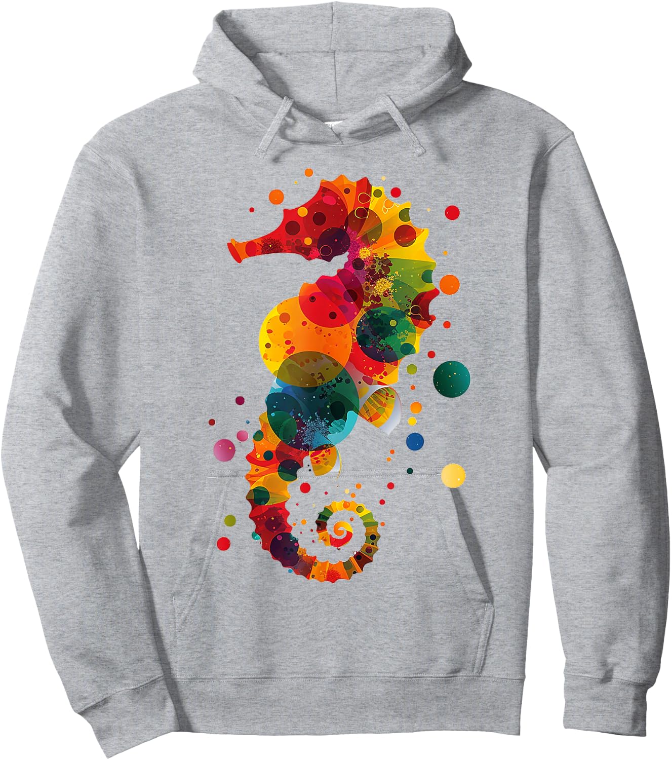 Seahorse Planets Abstract Animal Colourful Art Seahorse , White Hoodie - Hoodie | Ash