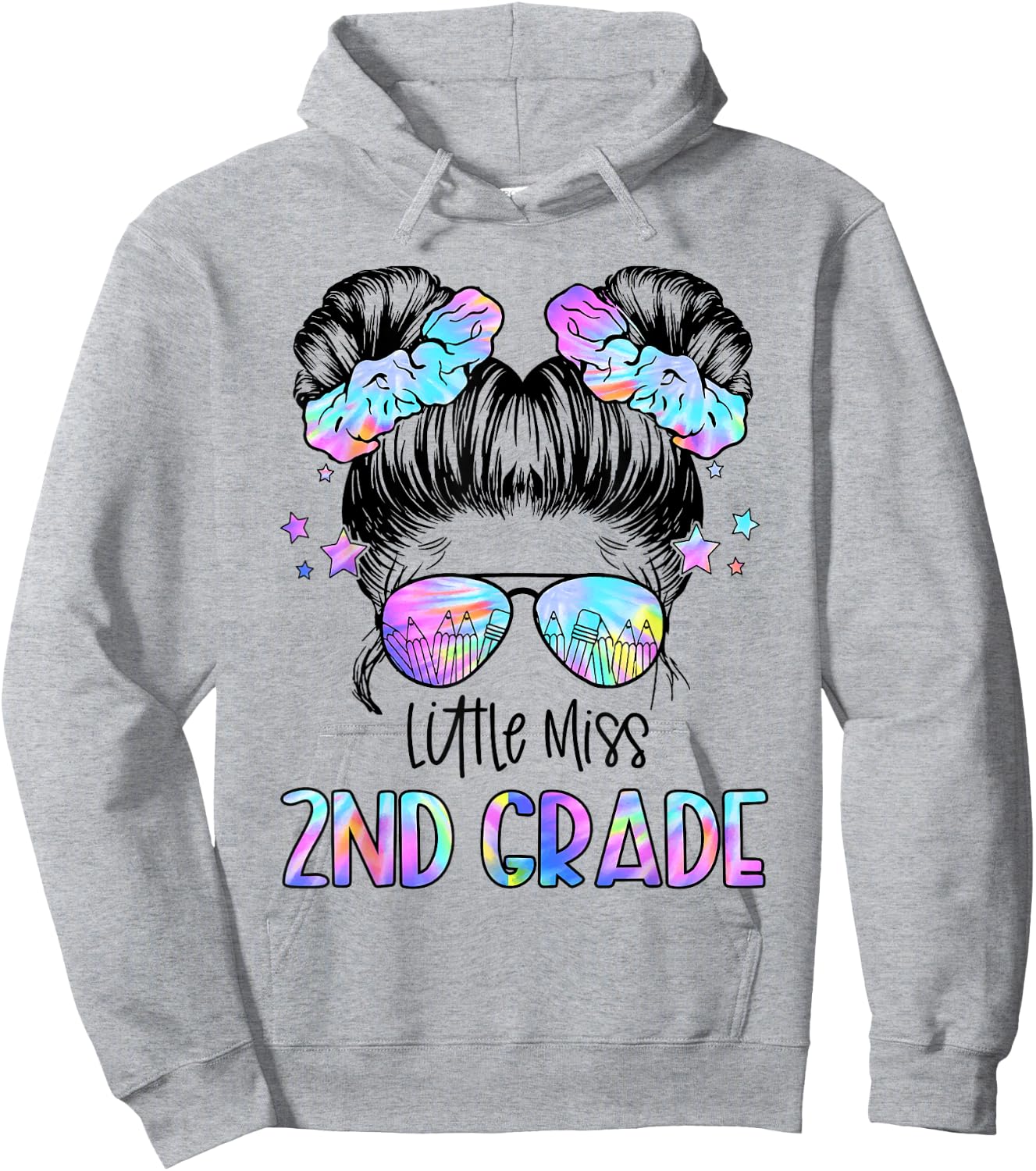 Little Miss 2nd Grade First Day Of School Second Grade Girls Hoodie - Hoodie | Ash
