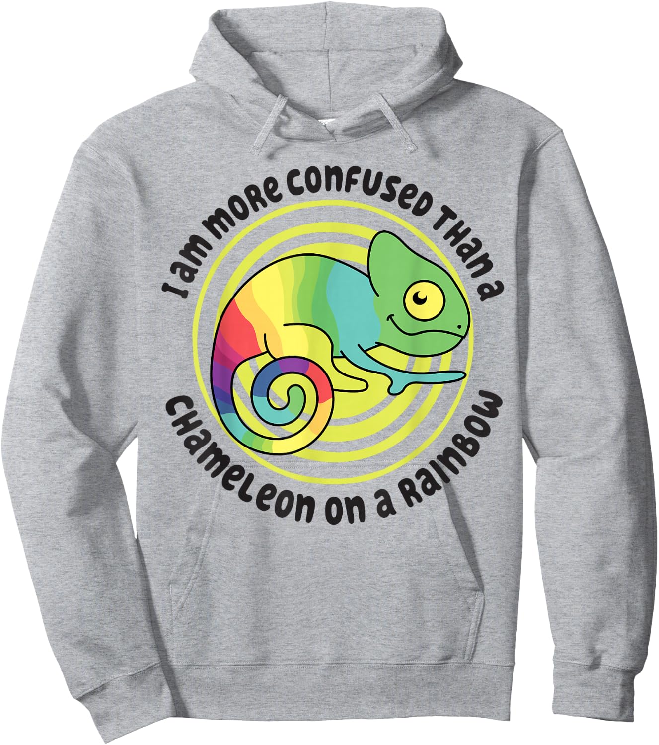 I Am More Confused Than A Chameleon On A Rainbow Chameleon Hoodie - Hoodie | Ash
