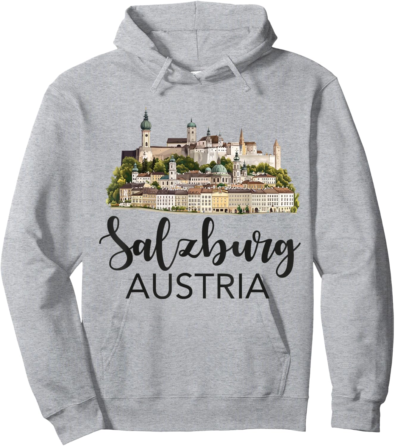 Salzburg Austria Souvenir Men Women Reminder Retro Vacation Hoodie - Hoodie | Ash