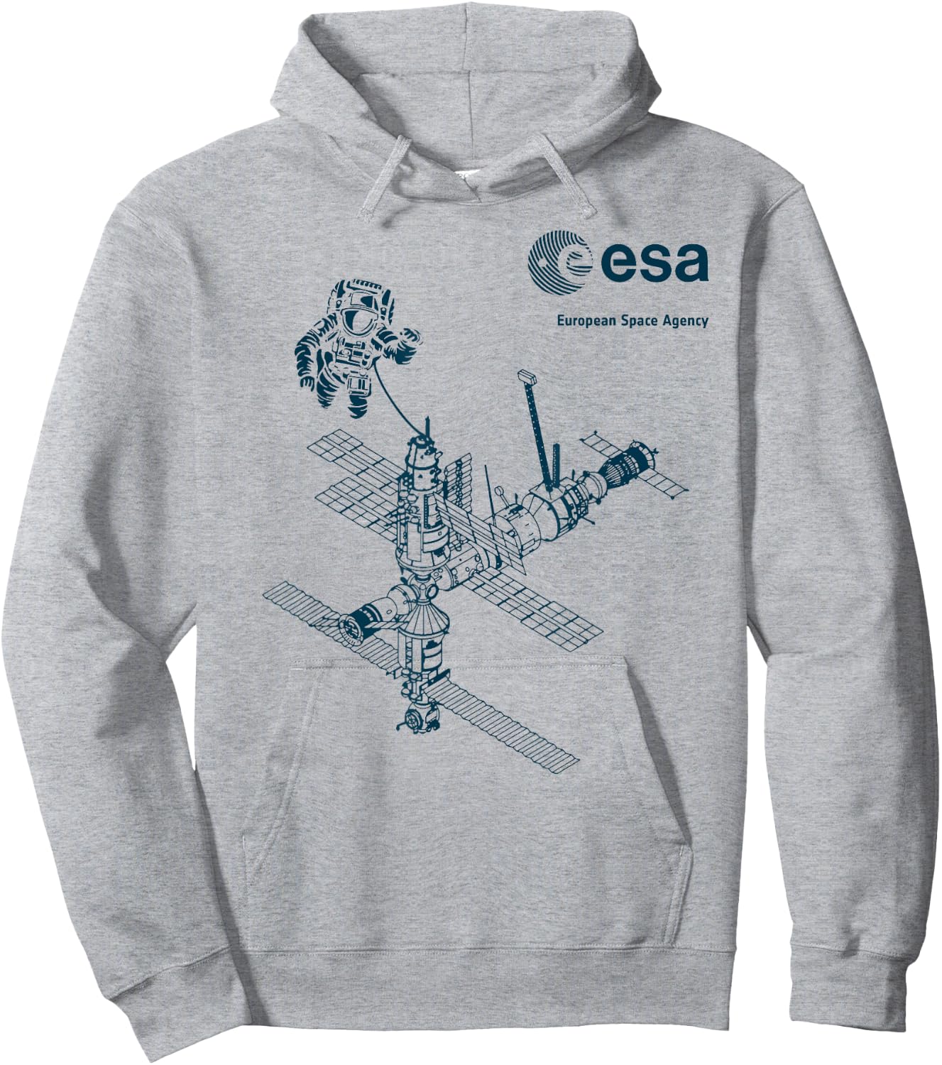 ESA ISS Internationale Raumstation Astronaut Blau ESA ISS Internationale Raumstation Astronaut Hoodie - Hoodie | Ash