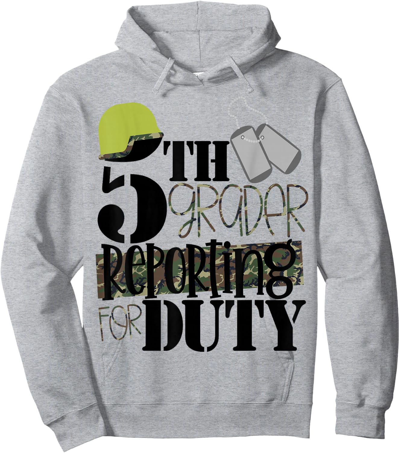 5th Grade Soldier Military Kids 1st Day School Camo Hoodie - Hoodie | Ash
