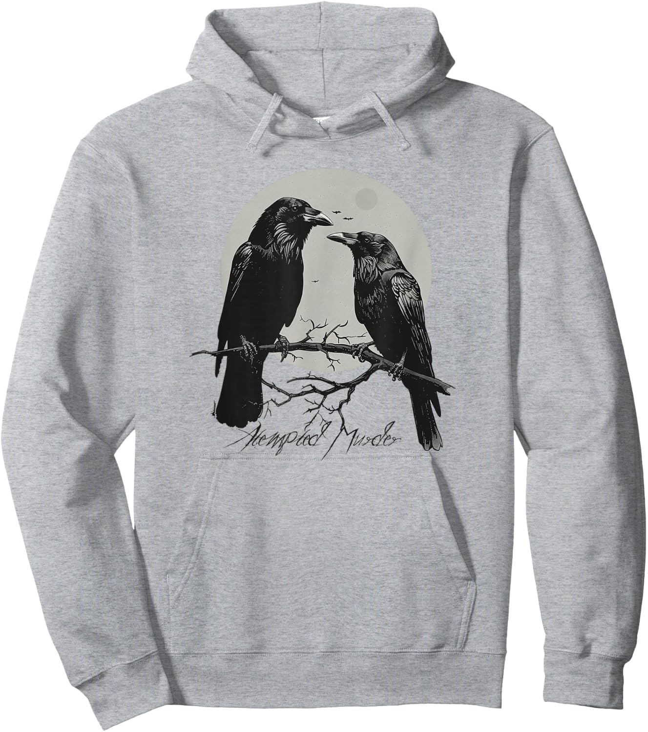 Funny Attempted Murder Crow Gift Bird Lovers Hoodie - Hoodie | Ash