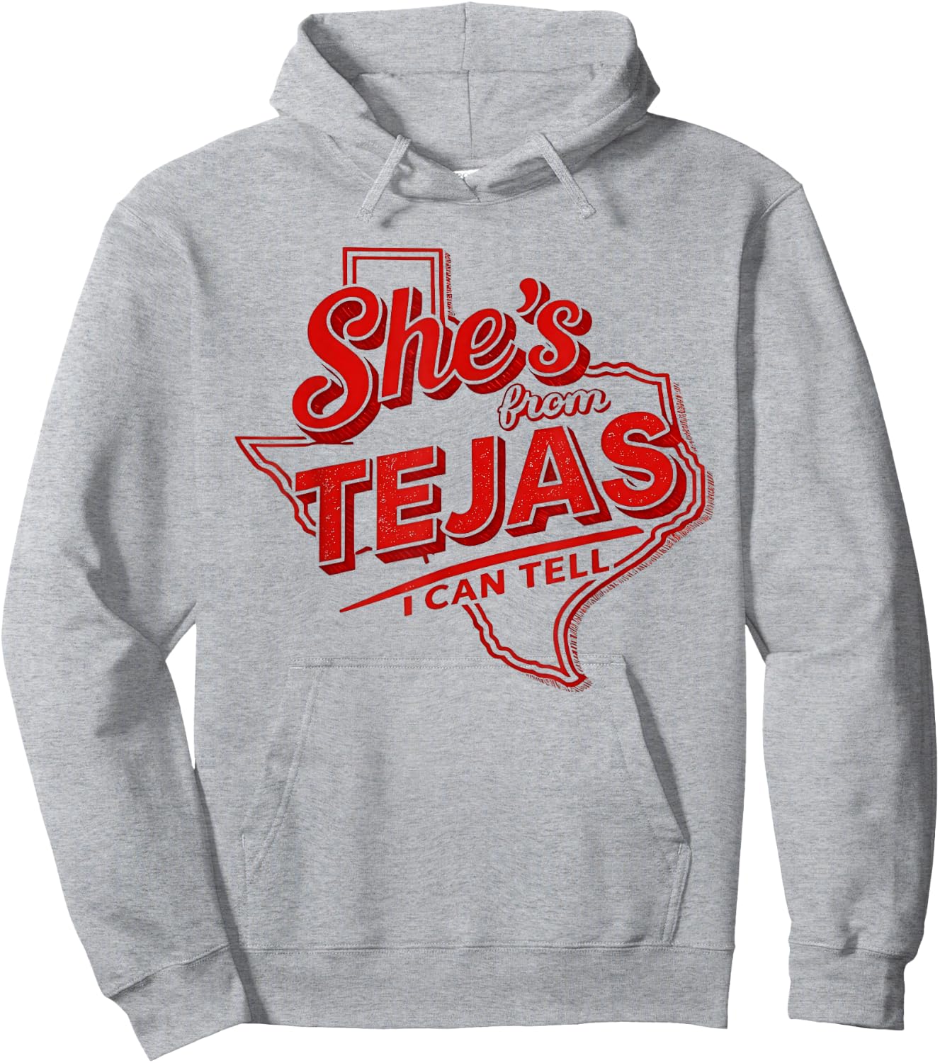 Shes from Tejas I Can Tell Texas State Map Outline Hoodie - Hoodie | Ash