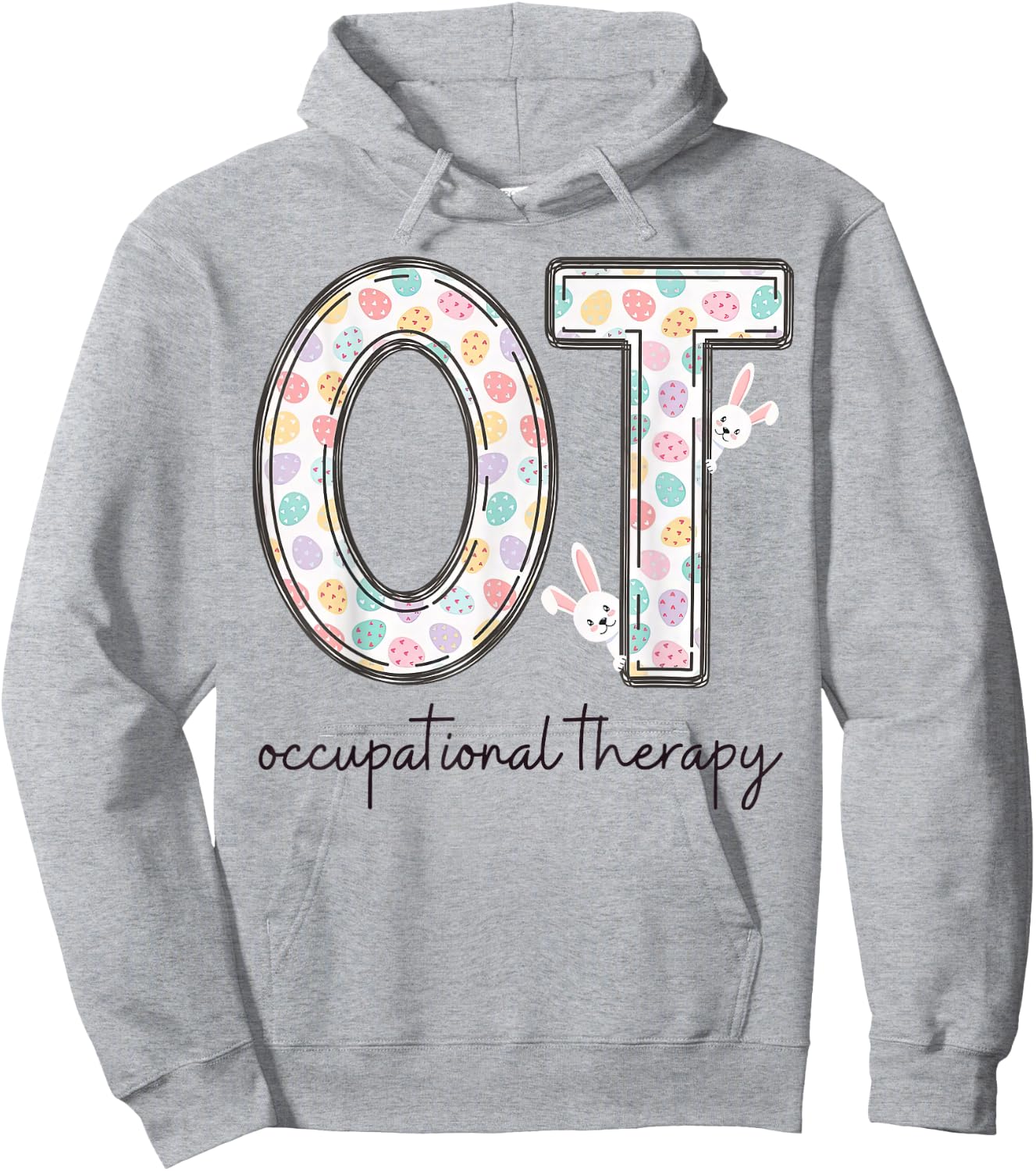Occupational Therapy OT Therapist Easter Bunny Eggs Hoodie - Hoodie | Ash