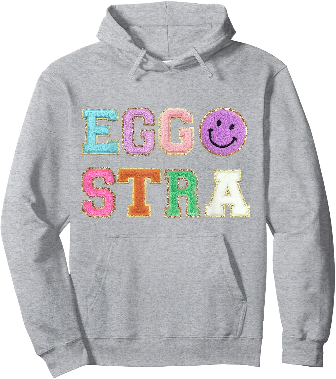 Easter Day Shirts Bunny Eggs Graphic: Eggstra Hoodie - Hoodie | Ash