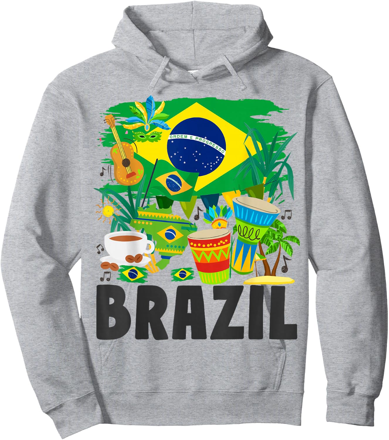 Brazil Flag - Outfit Idea - Brazil and Brazil Flag Hoodie - Hoodie | Ash