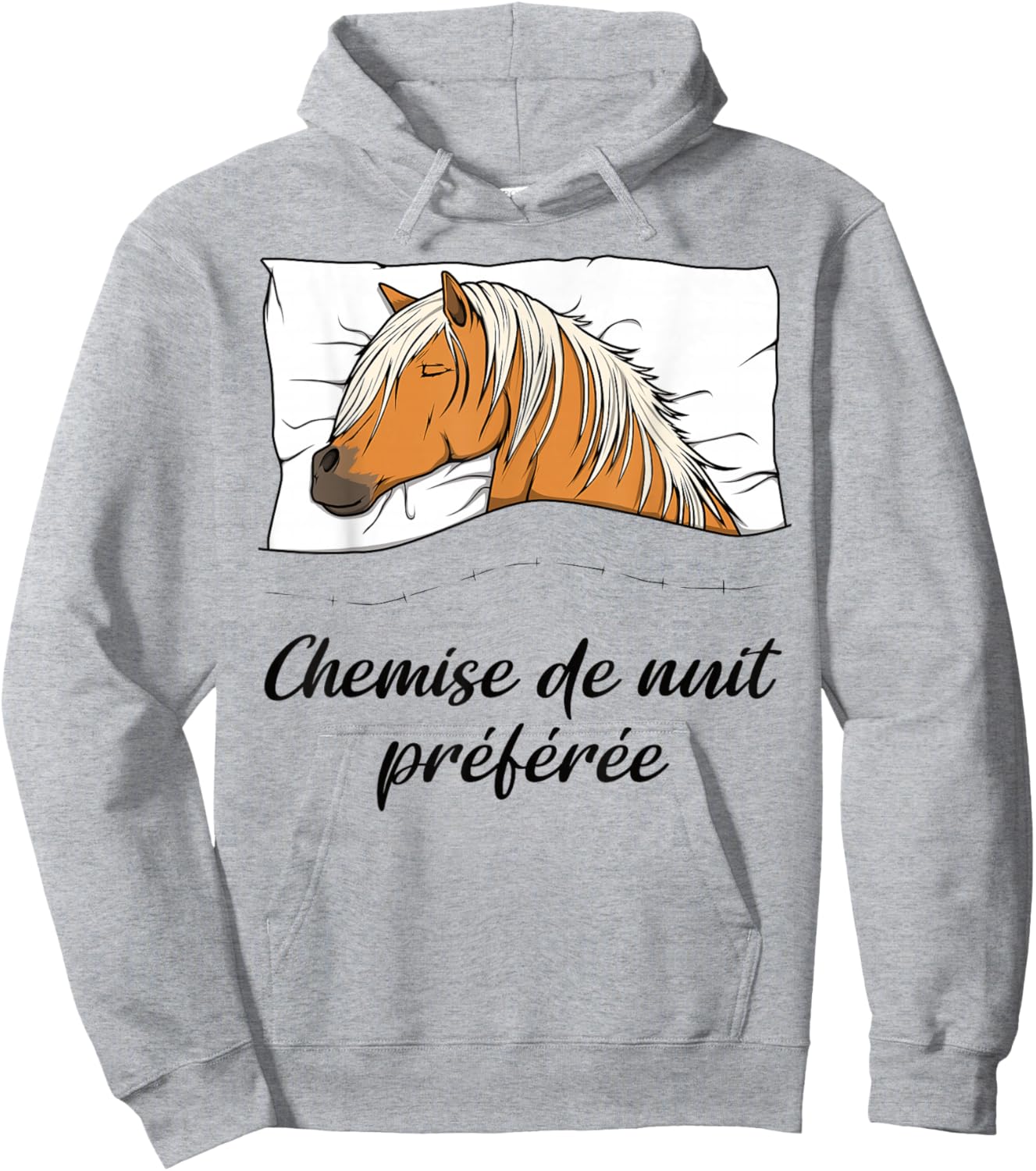 Horse Nightshirt, Horse Pyjamas Haflinger , white, S Hoodie - Hoodie | Ash