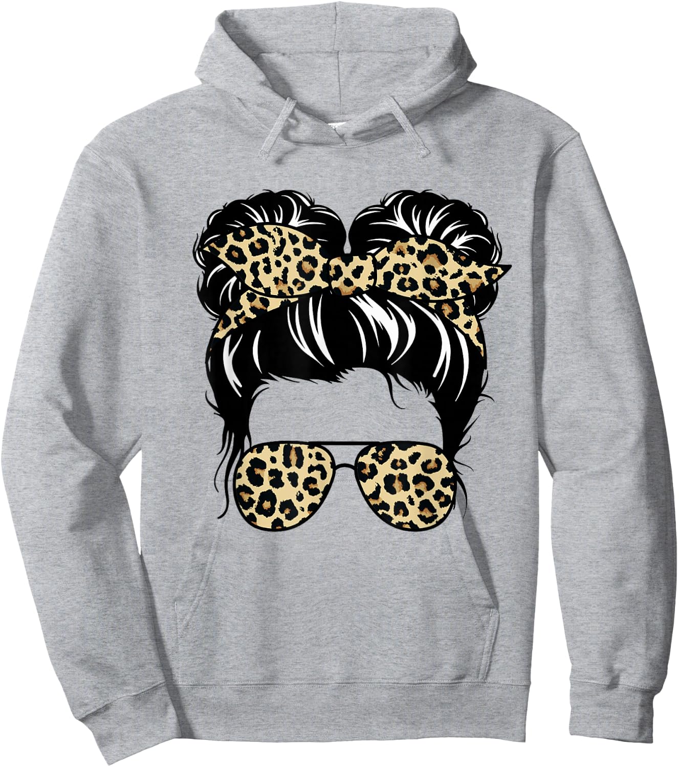 Mom Life Kidlife Mama und Tochter Leopard Passende Outfits Hoodie - Hoodie | Ash