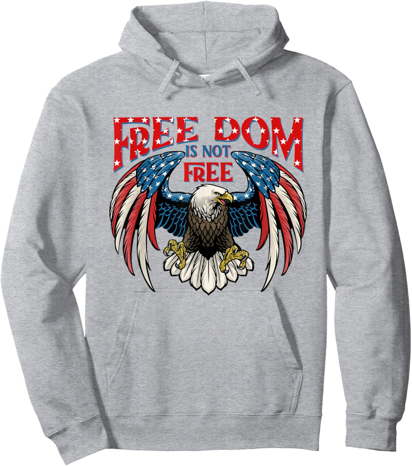 American Patriotic Eagle Freedom Is Not Free 4Th Of July Kids Men Hoodie - Hoodie | Ash