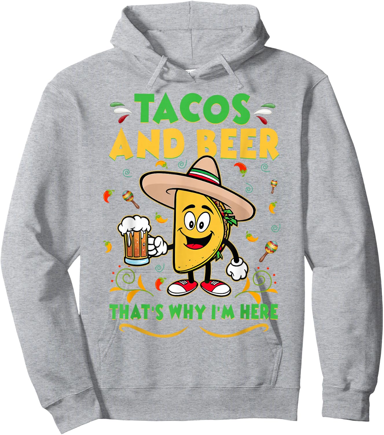 Cinco De Mayo Shirt Mexican Drinking Taco Beer Men Women Hoodie - Hoodie | Ash
