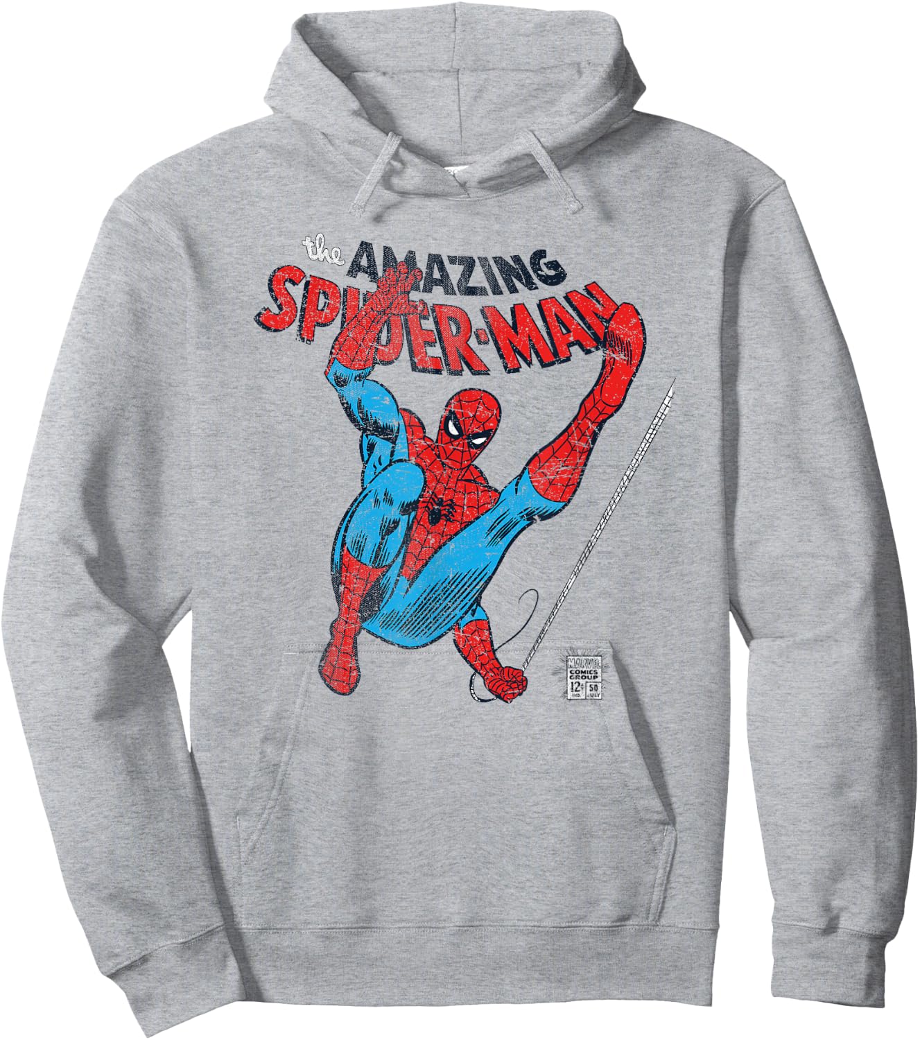 Marvel Spider-Man Retro Web Slinger , White Hoodie - Hoodie | Ash