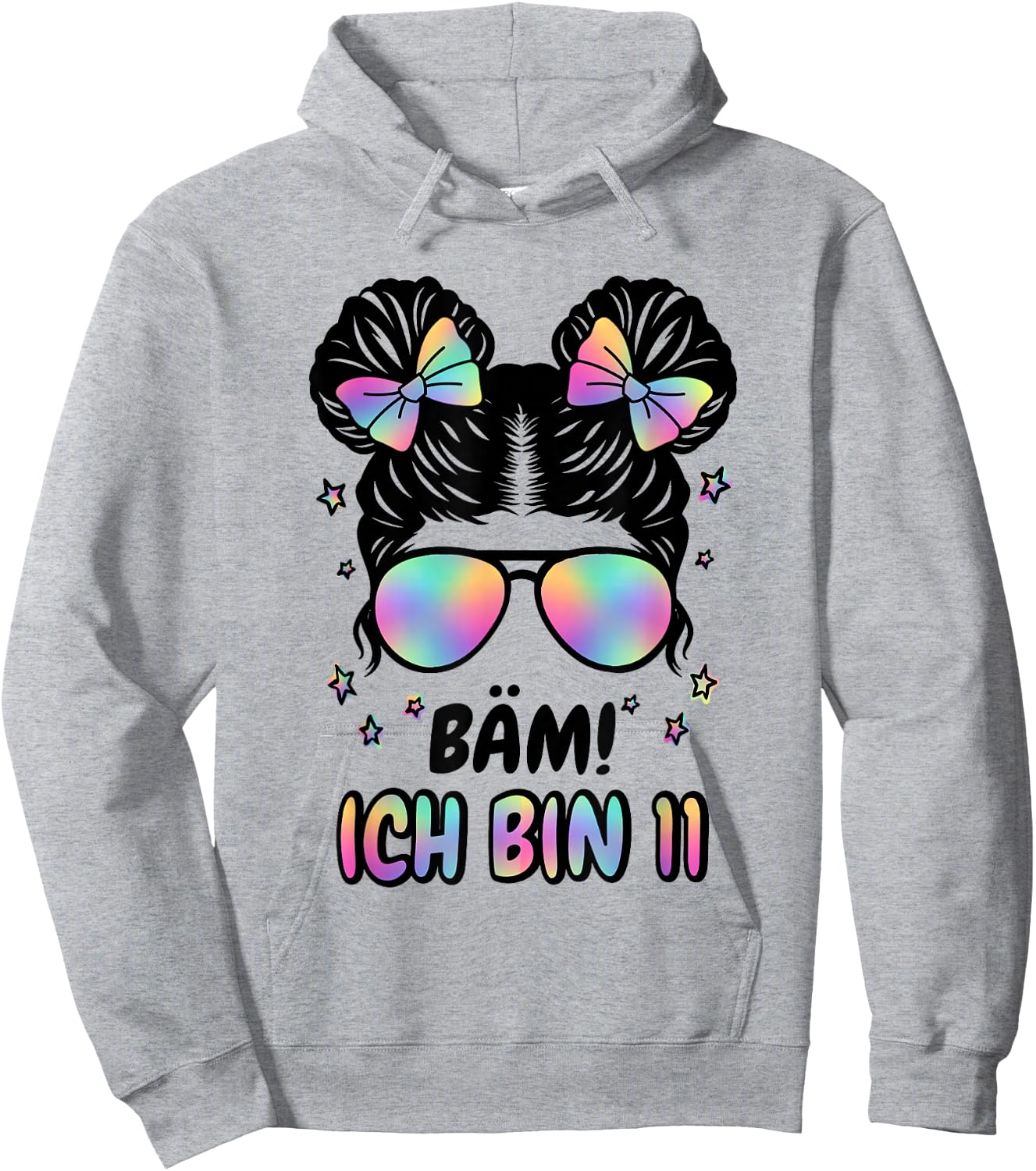 11. Geburtstag Mädchen Messy Bun Bäm! Ich Bin Elf Hoodie - Hoodie | Ash