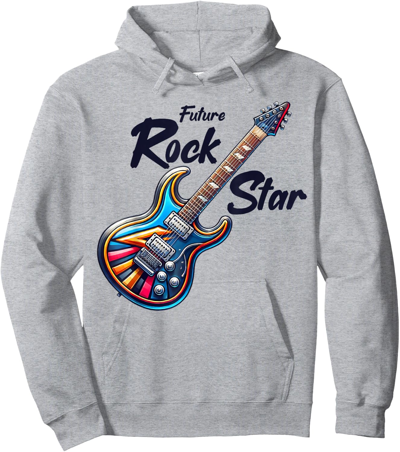 Future Rock Star, Guitar Band, Funny Rock, Girls Boys Kids , grey, S Hoodie - Hoodie | Ash