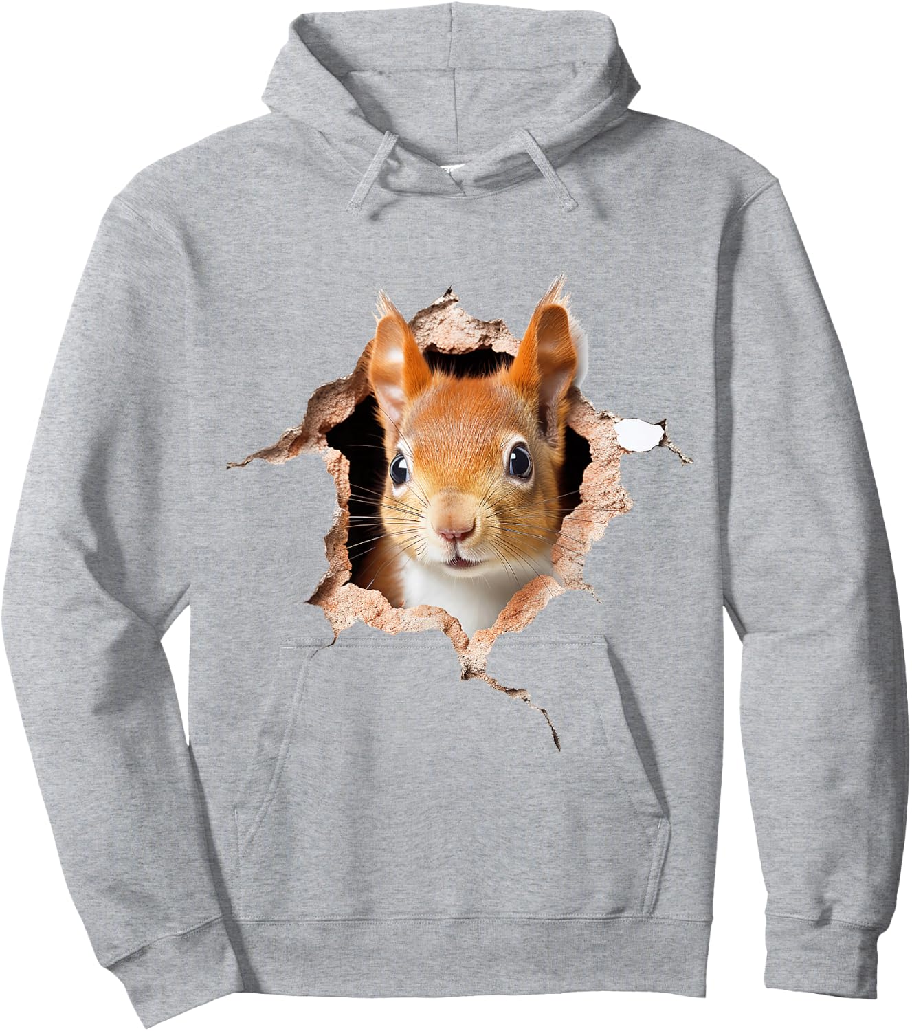 Squirrel Animal Print Motif Drawing Art Cute Squirrel , White Hoodie - Hoodie | Ash