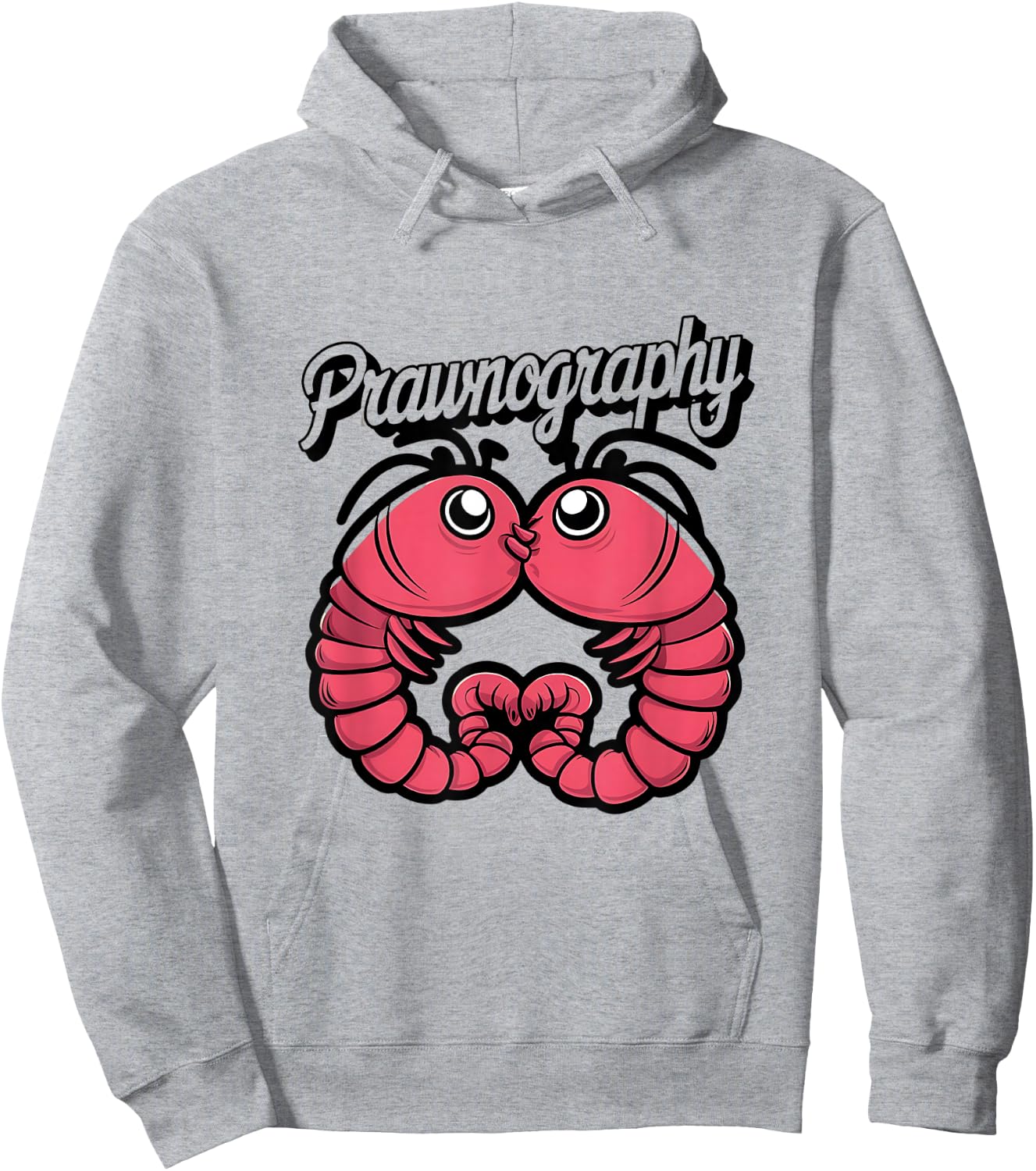 Seafood Lover Prawnography Funny Shrimp Hoodie - Hoodie | Ash