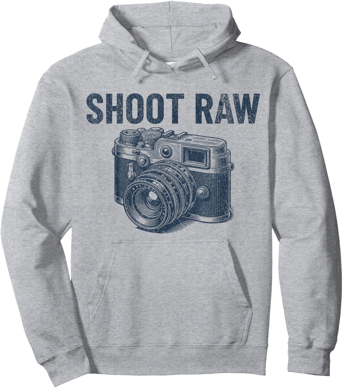 Shoot Raw Vintage Camera Photographer Retro Men's Camera Hoodie - Hoodie | Ash