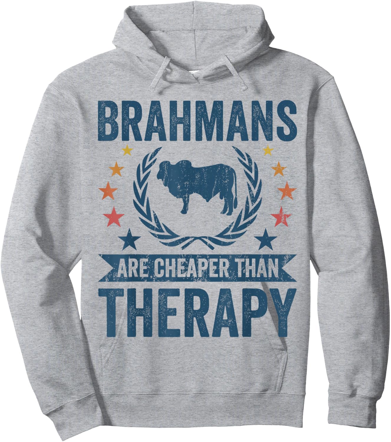 Cow Cheaper Therapy - Cattle Farmer Rancher Brahman Hoodie - Hoodie | Ash