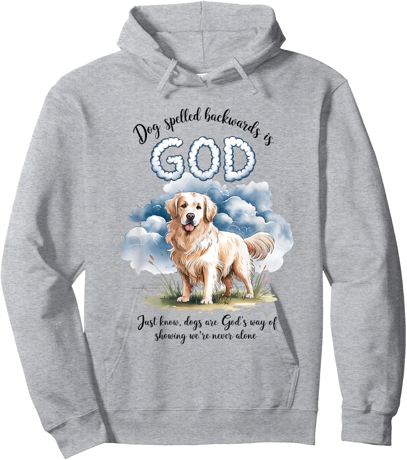 Dog Spelled Backwards is God English Cream Golden Retriever Women Hoodie - Hoodie | Ash