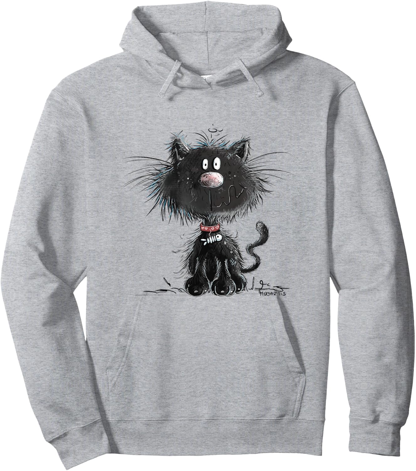 Kleine Schwarze Katze Für Katzen Liebhaber I Katzen Hoodie - Hoodie | Ash