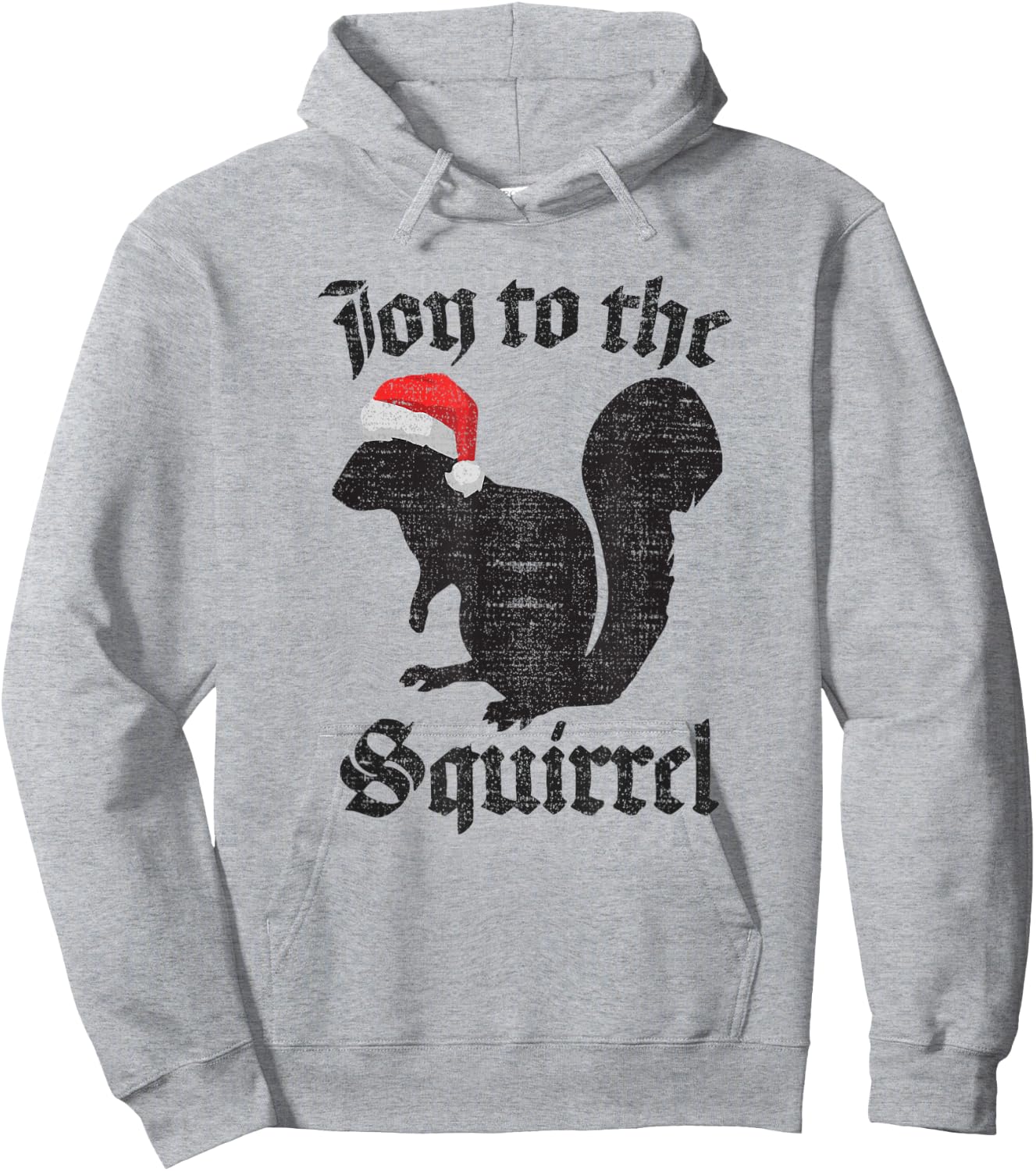 JOY TO THE SQUIRREL Christmas Santa Nature Lovers T Shirt Hoodie - Hoodie | Ash