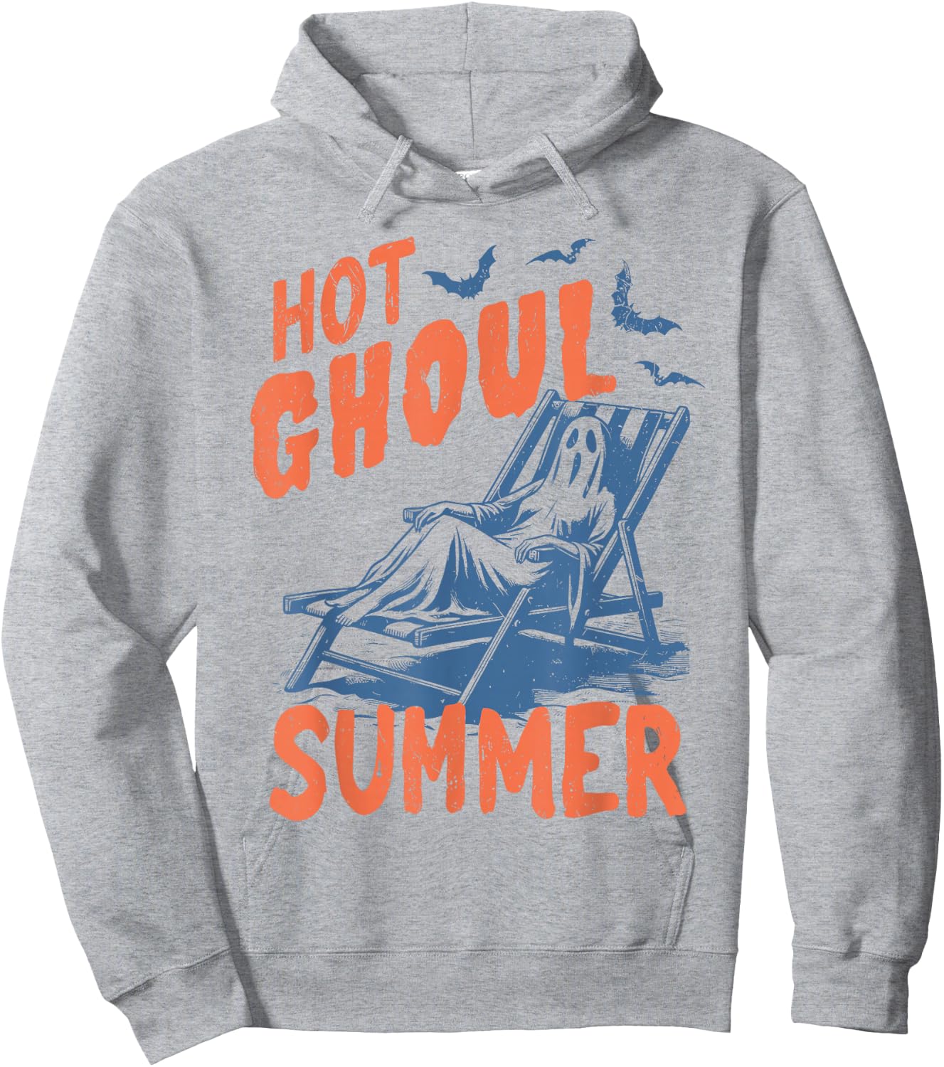 Retro Hot Ghoul Summer Summerween Ghost Halloween Hoodie - Hoodie | Ash