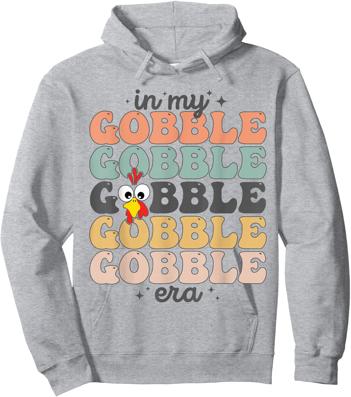 In My Gobble Era Thanksgiving Turkey Hoodie - Hoodie | Ash