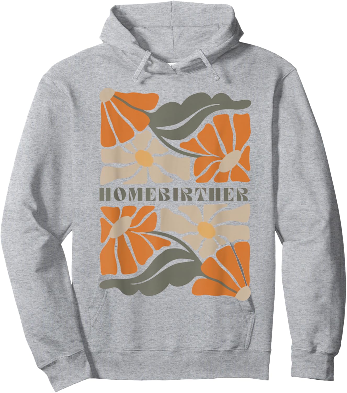 Retro Home Birth Boho Flowers Homebirther Mothers Day Hoodie - Hoodie | Ash