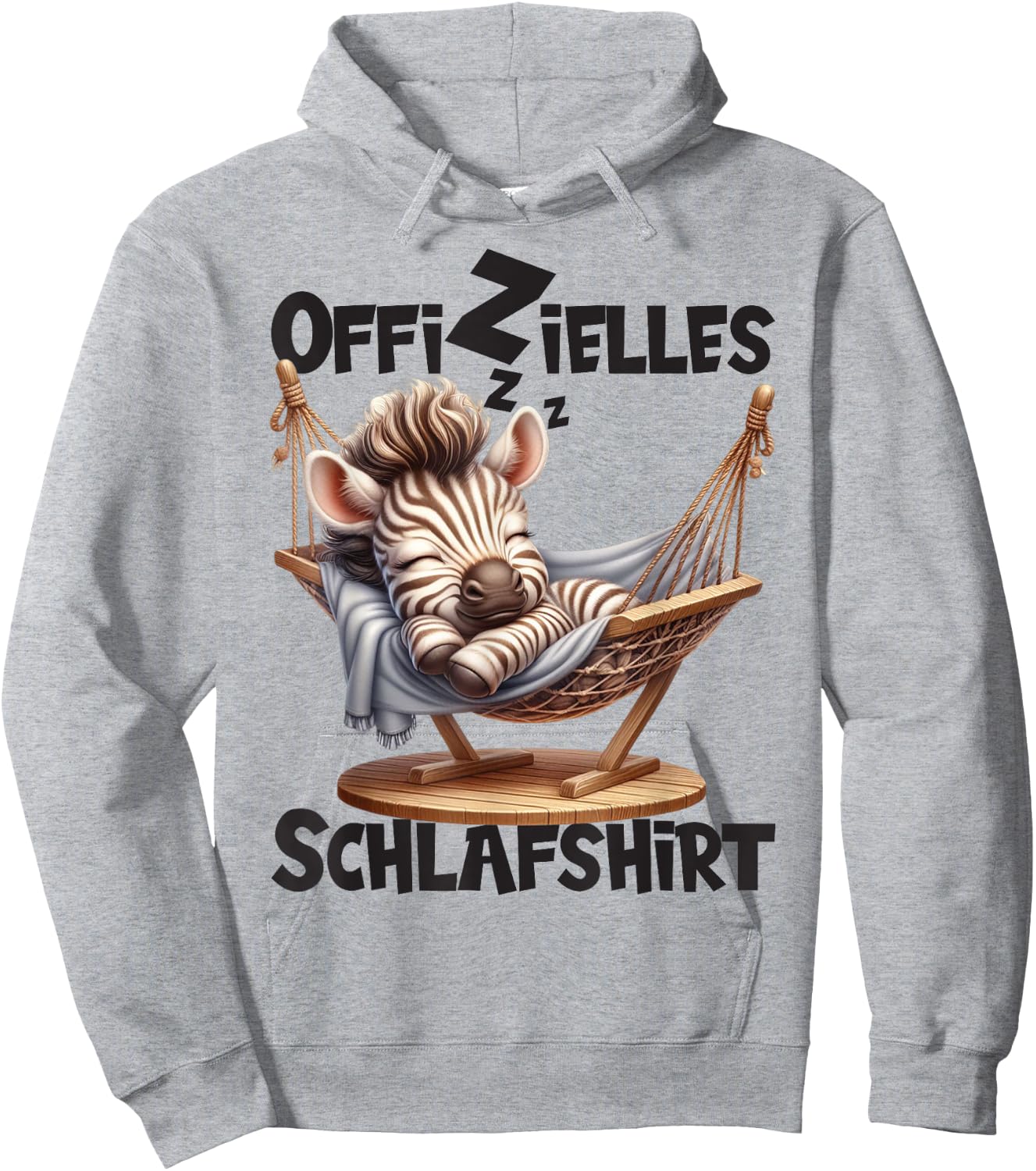Langschläfer Geschenkidee Spruch Herren Damen Offizielles Schlafshirt Zebra Mit Tier Lustig Tiermotiv Hoodie - Hoodie | Ash