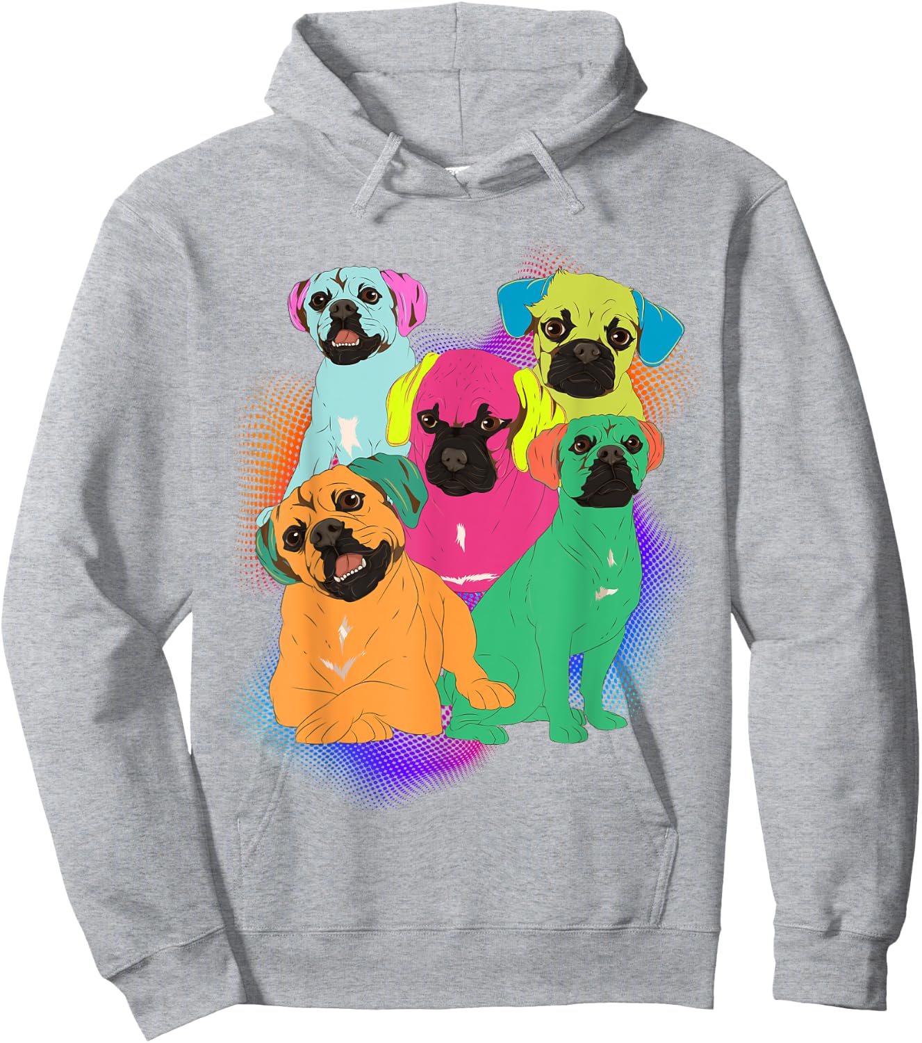 Colorful Dog Owner Puggle Lover Animal Pet Parent Puggle Hoodie - Hoodie | Ash