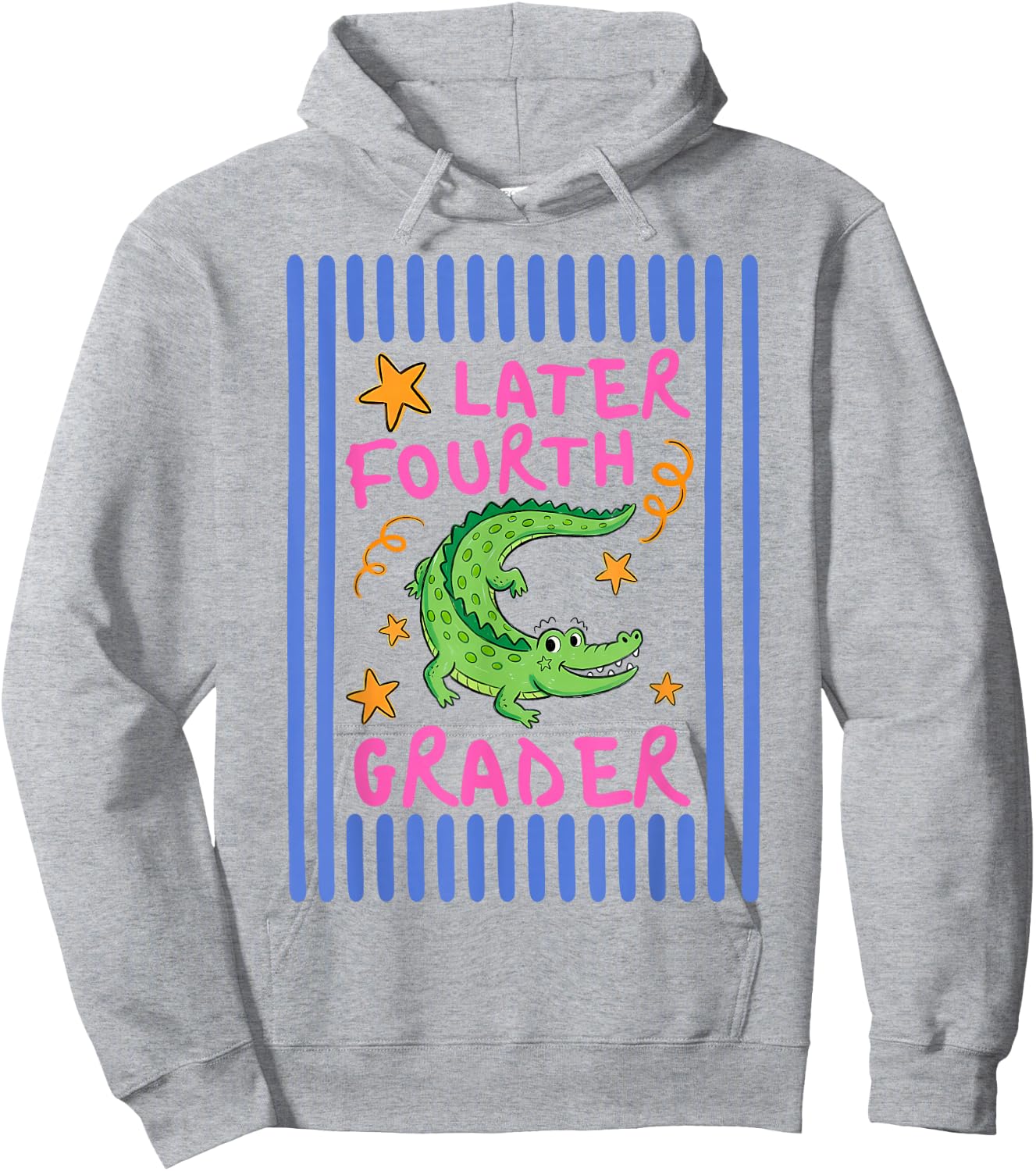 Later Fourth Grader Cute Alligator Later Gator Teacher Kids Hoodie - Hoodie | Ash