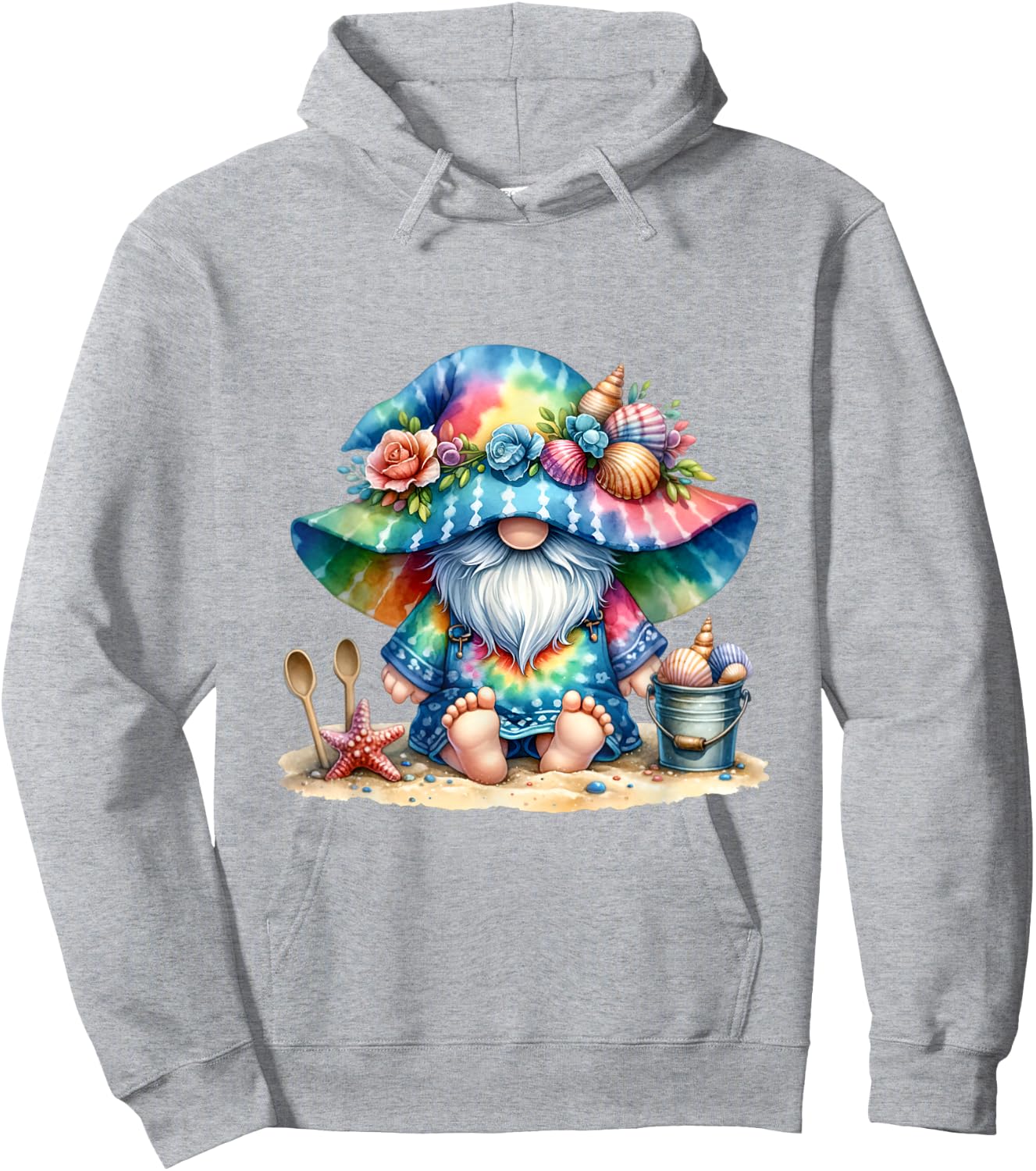 Funny Beach Gnome Dad Barefoot In Sand For Hawaii Vacation Men Women Kids Hoodie - Hoodie | Ash