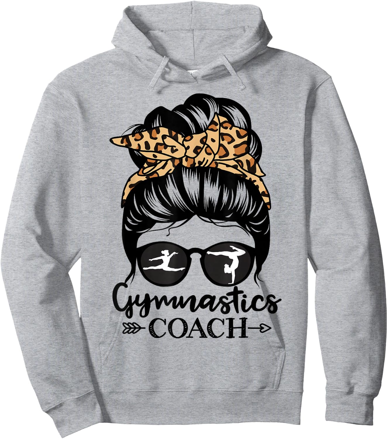 Gymnastics Coach Messy Bun Hair Funny Gymnast Coach Hoodie - Hoodie | Ash