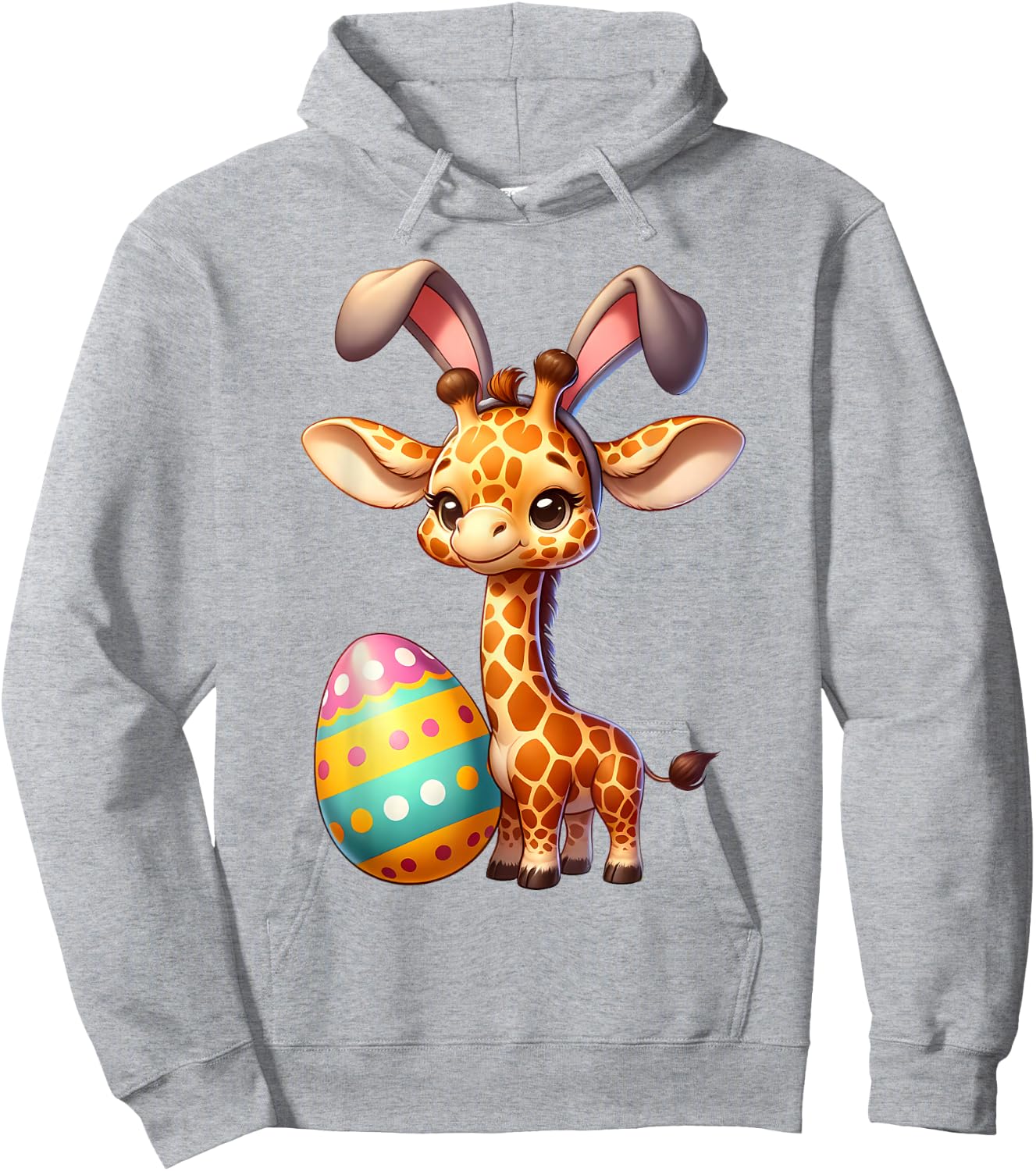 Easter Giraffe Lover Egg Eggs Bunny Rabbit Bunnies Funny Hoodie - Hoodie | Ash