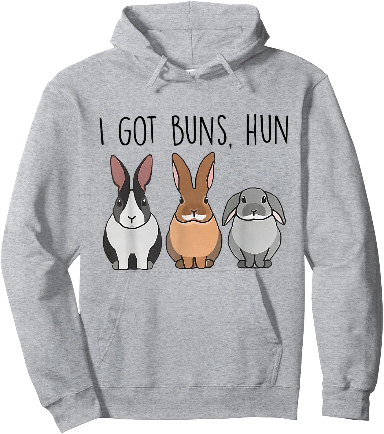 I Got Buns Hun Bunny Mom Rabbit Lover Bunny Easter Christmas Hoodie - Hoodie | Ash