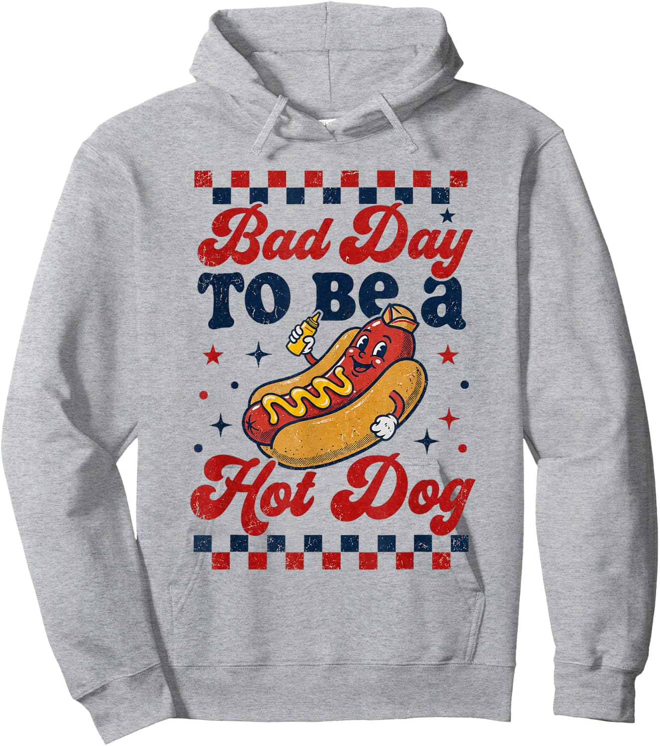 Bad Day to Be A Hot Dog 4th of July Shirt BBQ Men Women Boys Hoodie - Hoodie | Ash