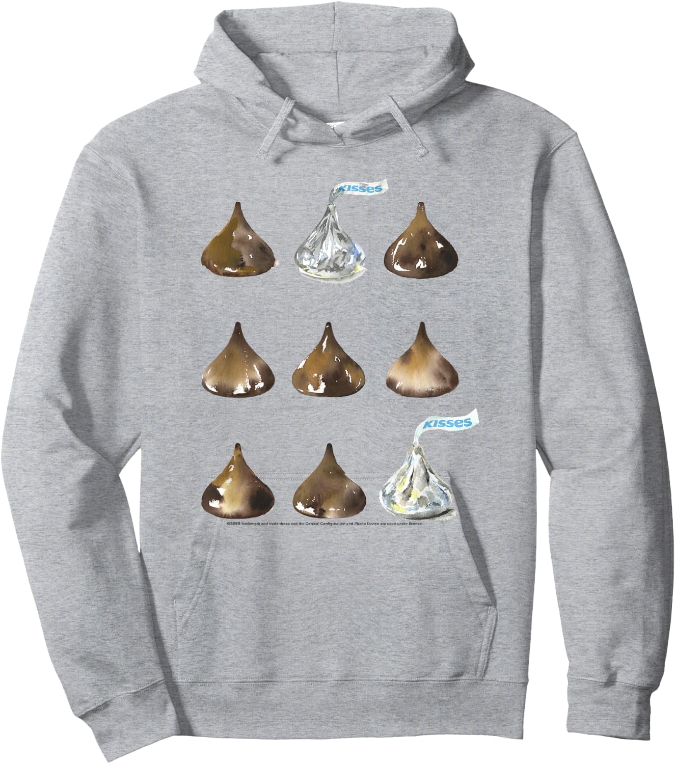 Hershey's Kisses Multiple Grid Design Hoodie - Hoodie | Ash