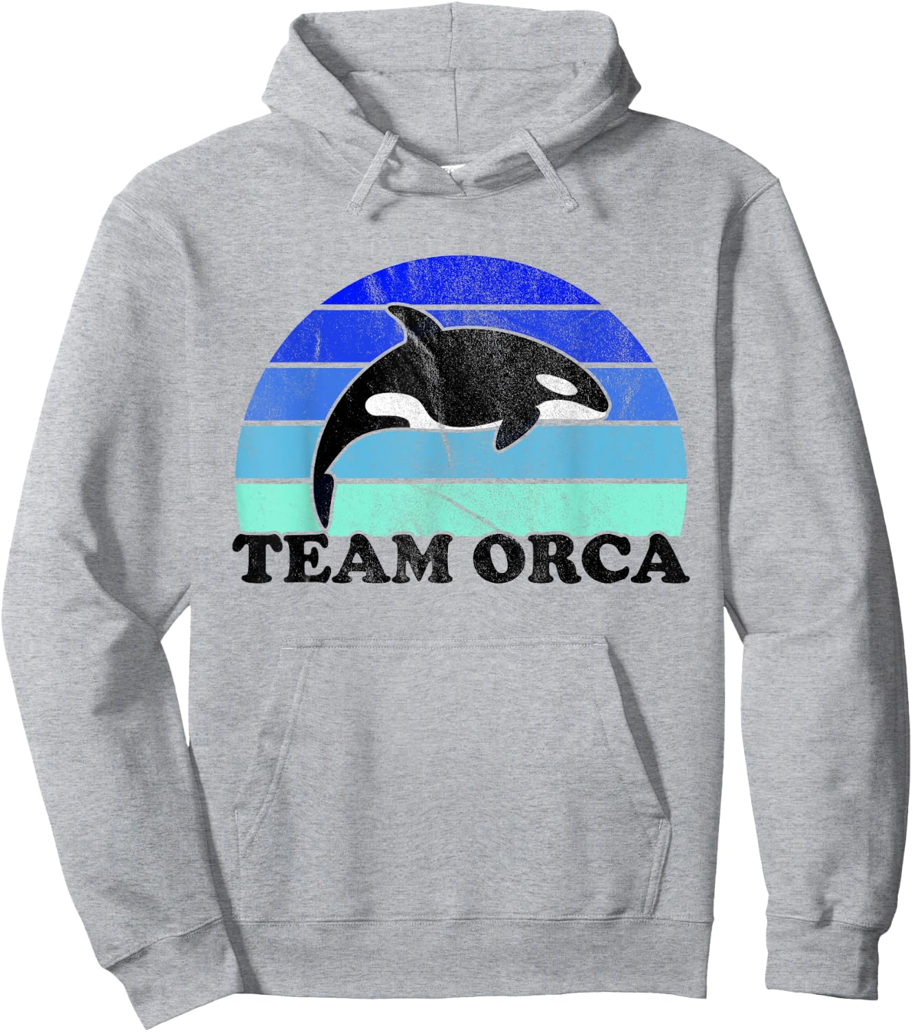 Team Orca - Whale Orcas Sea Ocean Retro Sunset Hoodie - Hoodie | Ash