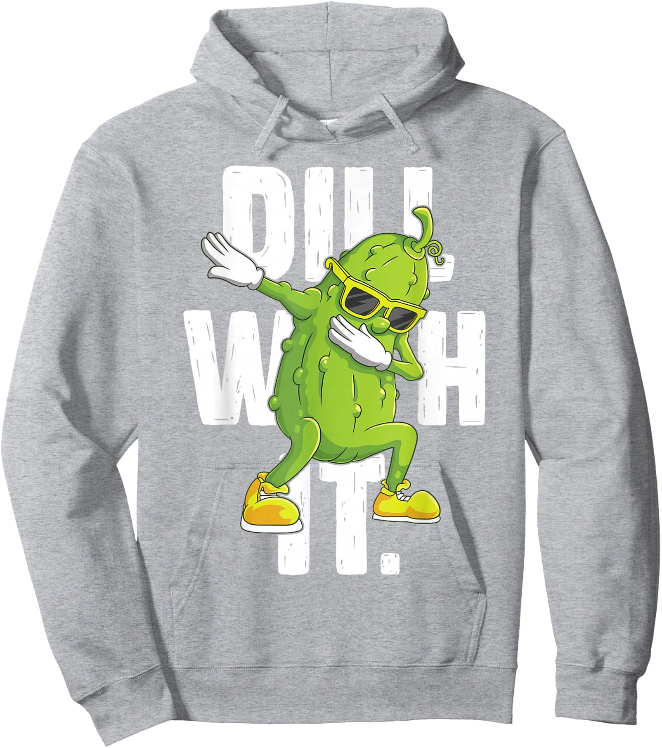 Dill with It Pickle Dabbing Halloween Cucumber Costume Party Hoodie - Hoodie | Ash