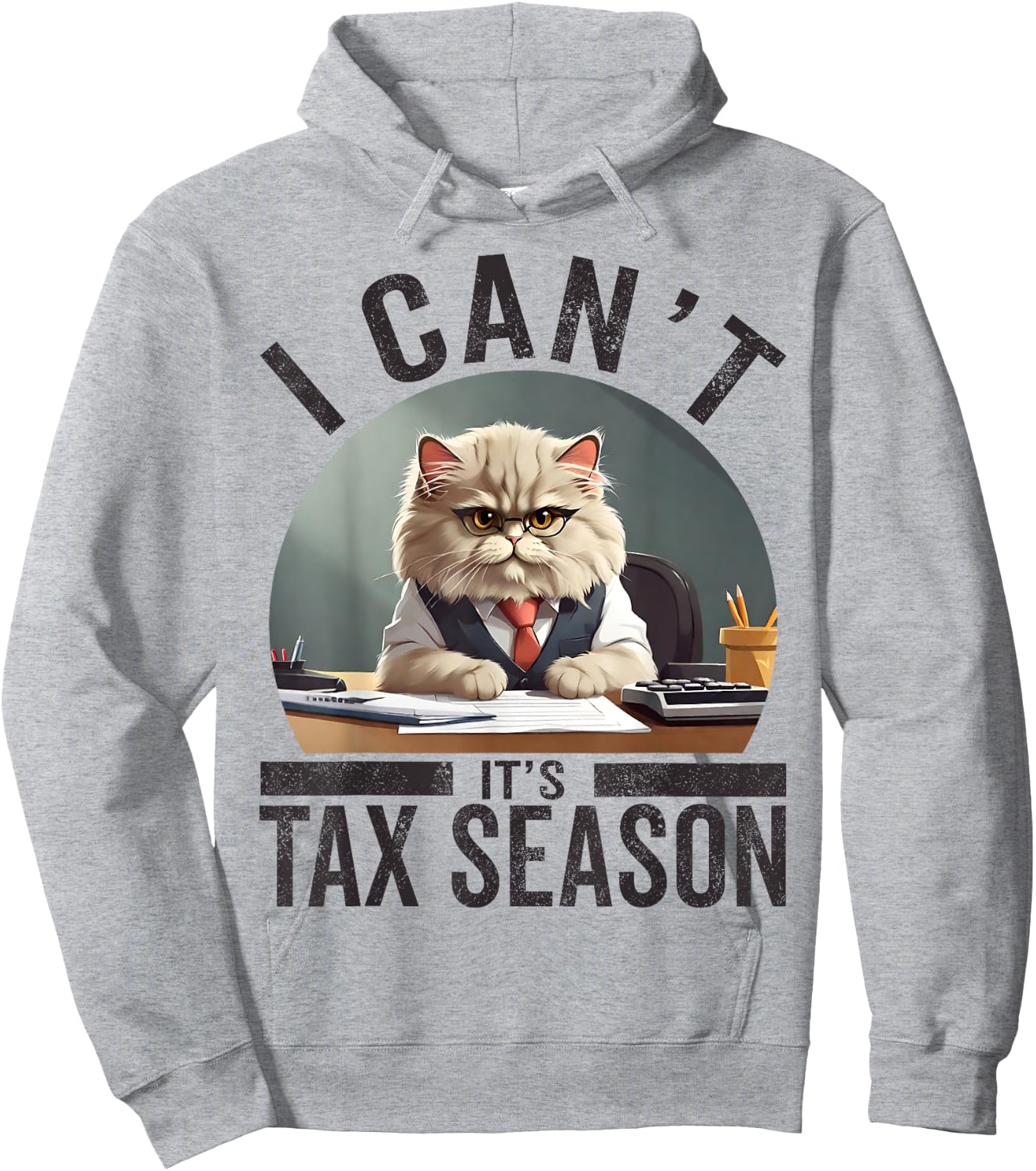 I Can't It's Tax Season Funny Accountant Cat Mom Lover CPA Women Hoodie - Hoodie | Ash