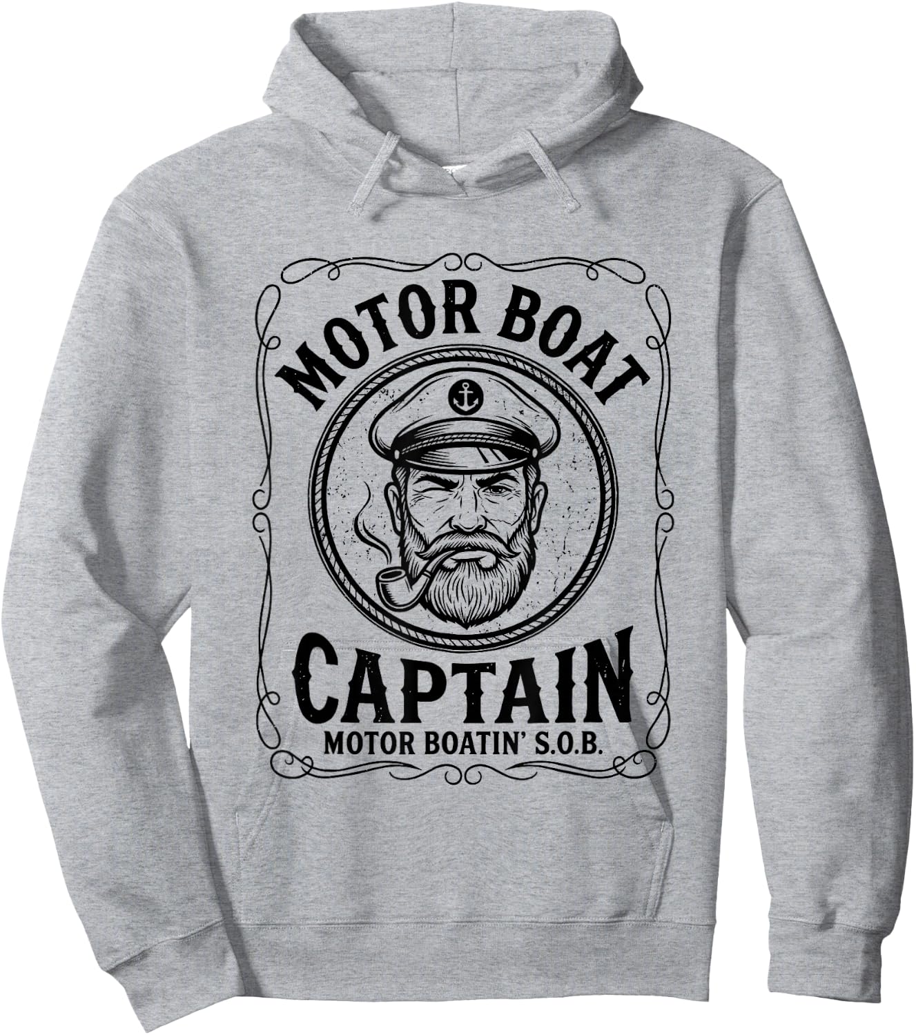 Motor Boat Captain - Funny Boating Sailing Pontoon Boat Hoodie - Hoodie | Ash