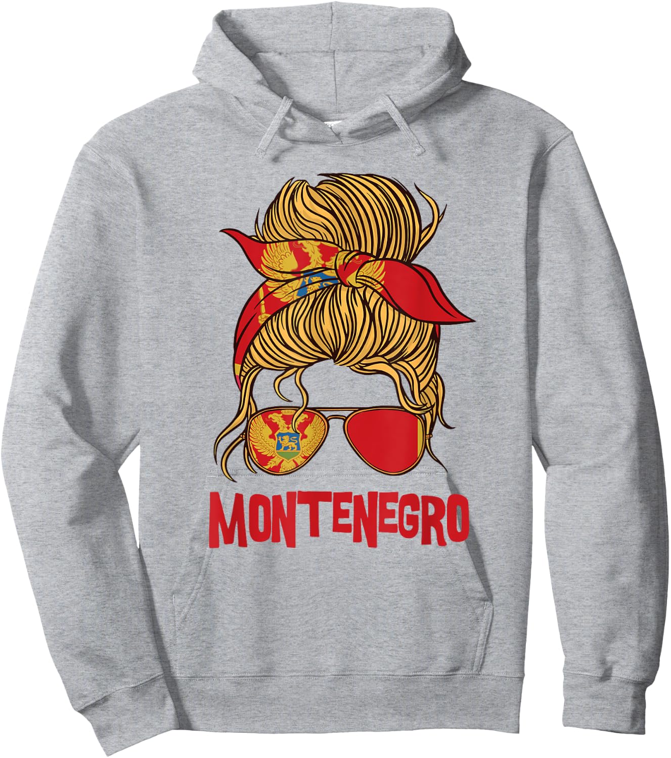 Montenegro für Mädchen Montenegrinische Flagge für Frauen Montenegro Hoodie - Hoodie | Ash