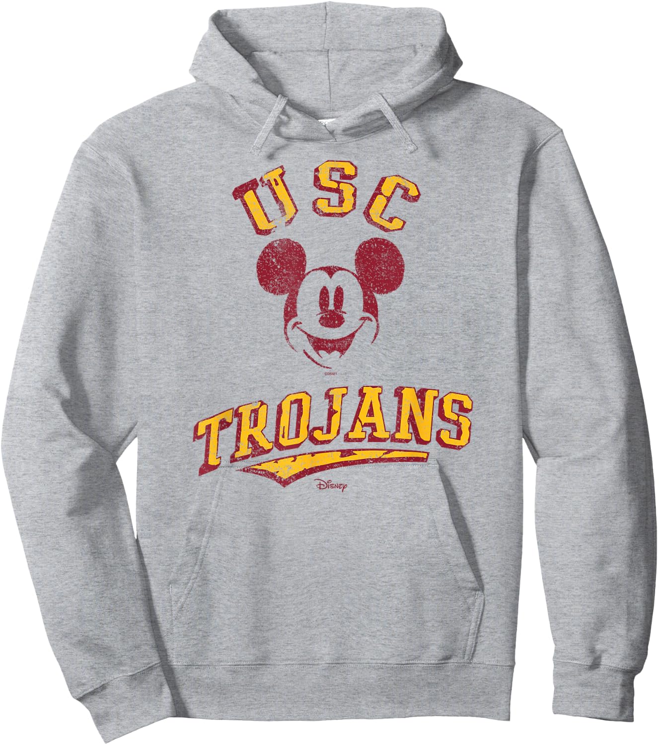 USC Trojans Mickey Mouse Retro White Officially Licensed Hoodie - Hoodie | Ash