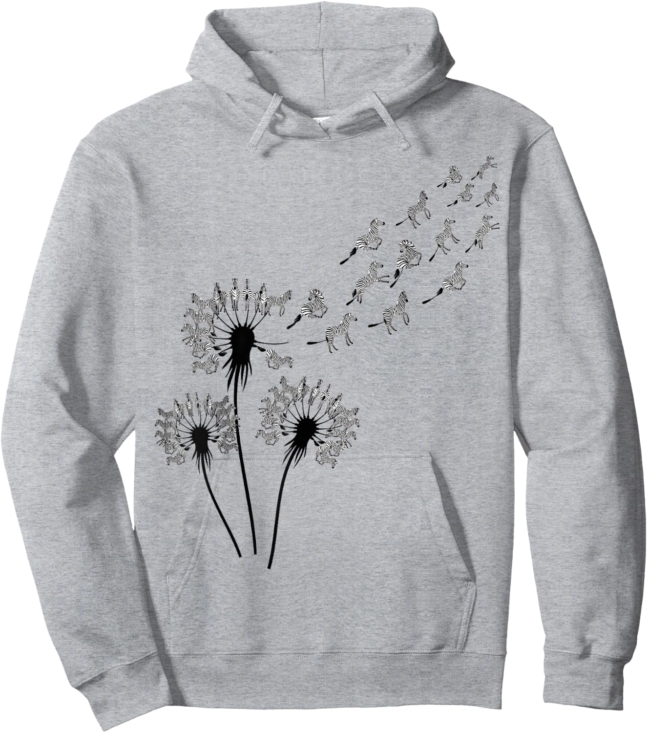 Flower Dandelion Zebras Shirt for Zebra Lover | Zebra Hoodie - Hoodie | Ash