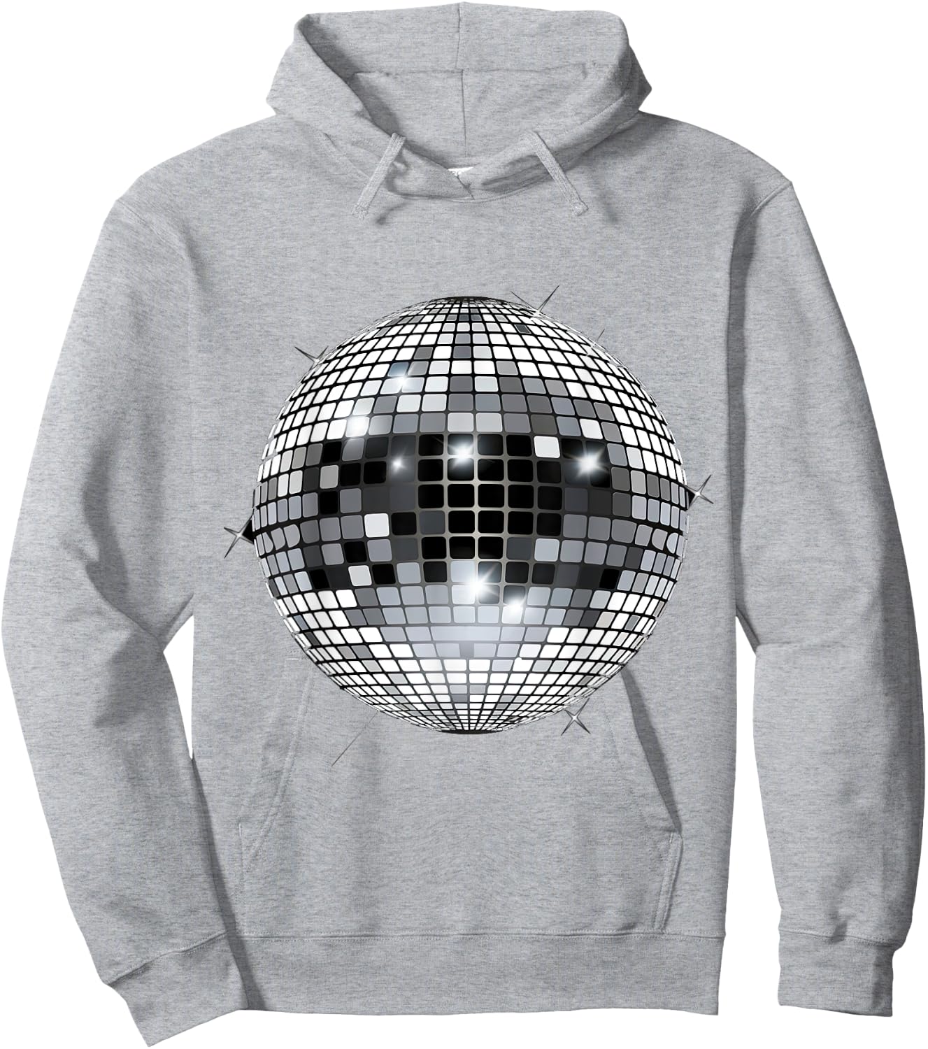 Discoball Vintage Retro House Disco Ball Cool Party , White Hoodie - Hoodie | Ash